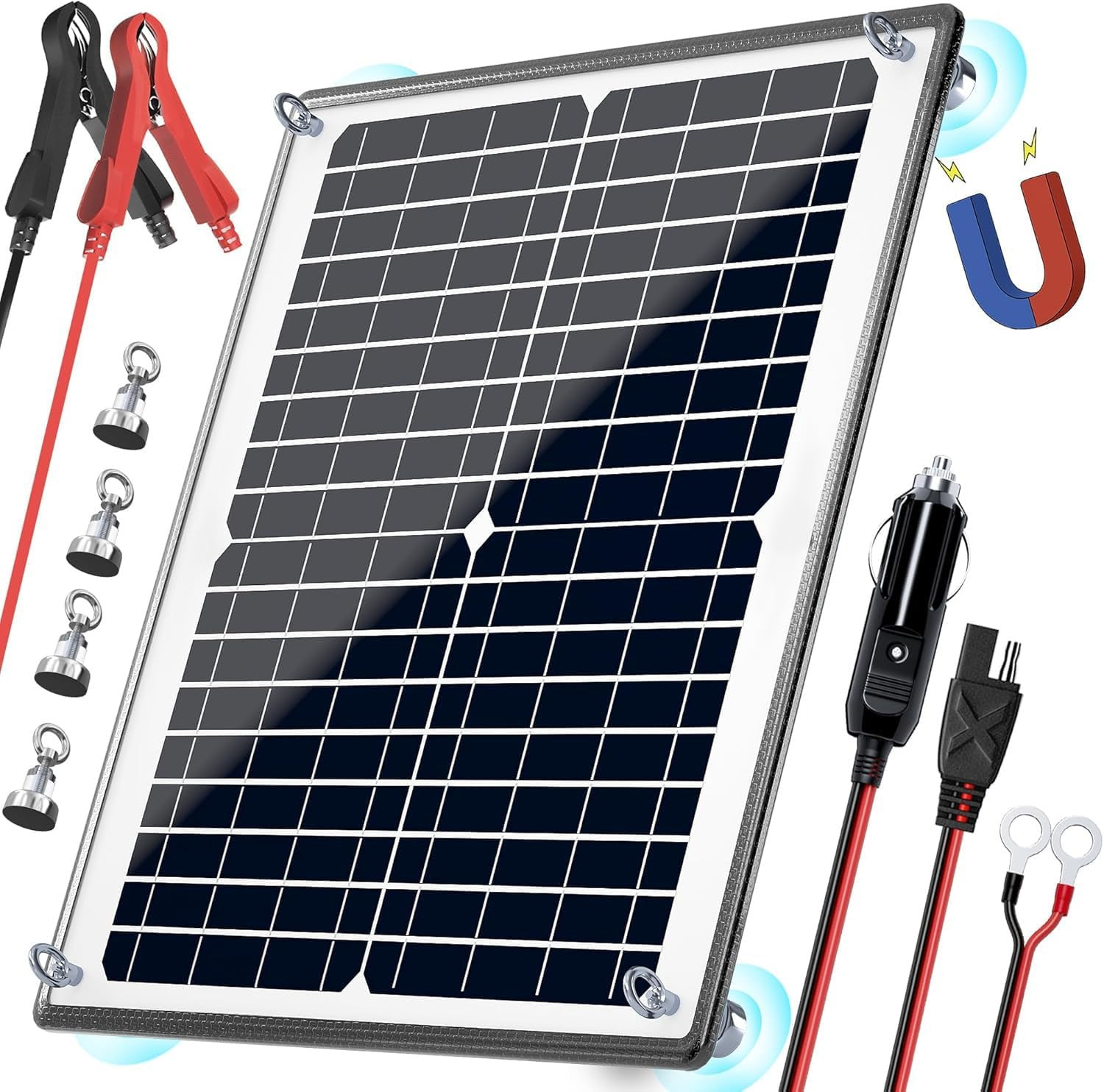 Solar Panel Kit 12V 20W Magnetic + MPPT Charge Controller Waterproof Solar Batte