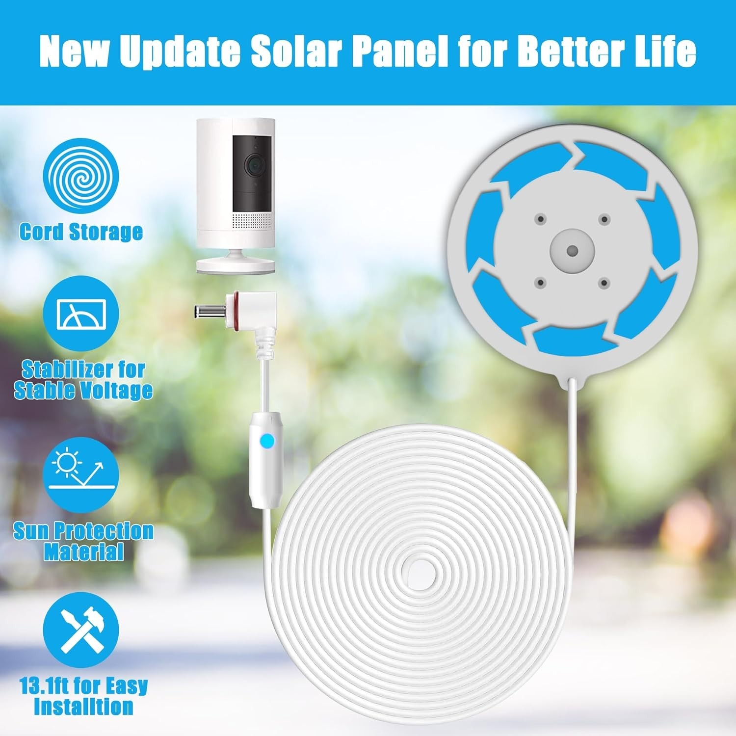 6W Solar Panel Compatible with Ring Spotlight Cam Plus/Pro and Stick Up Cam B…