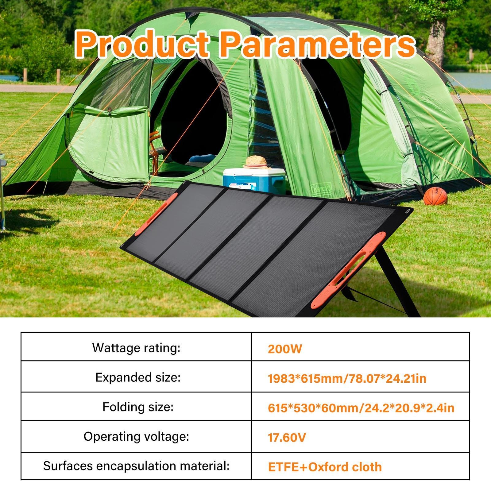 Solar Panel 400W Portable Solar Charger Foldable for RV Camping Home Free Ship
