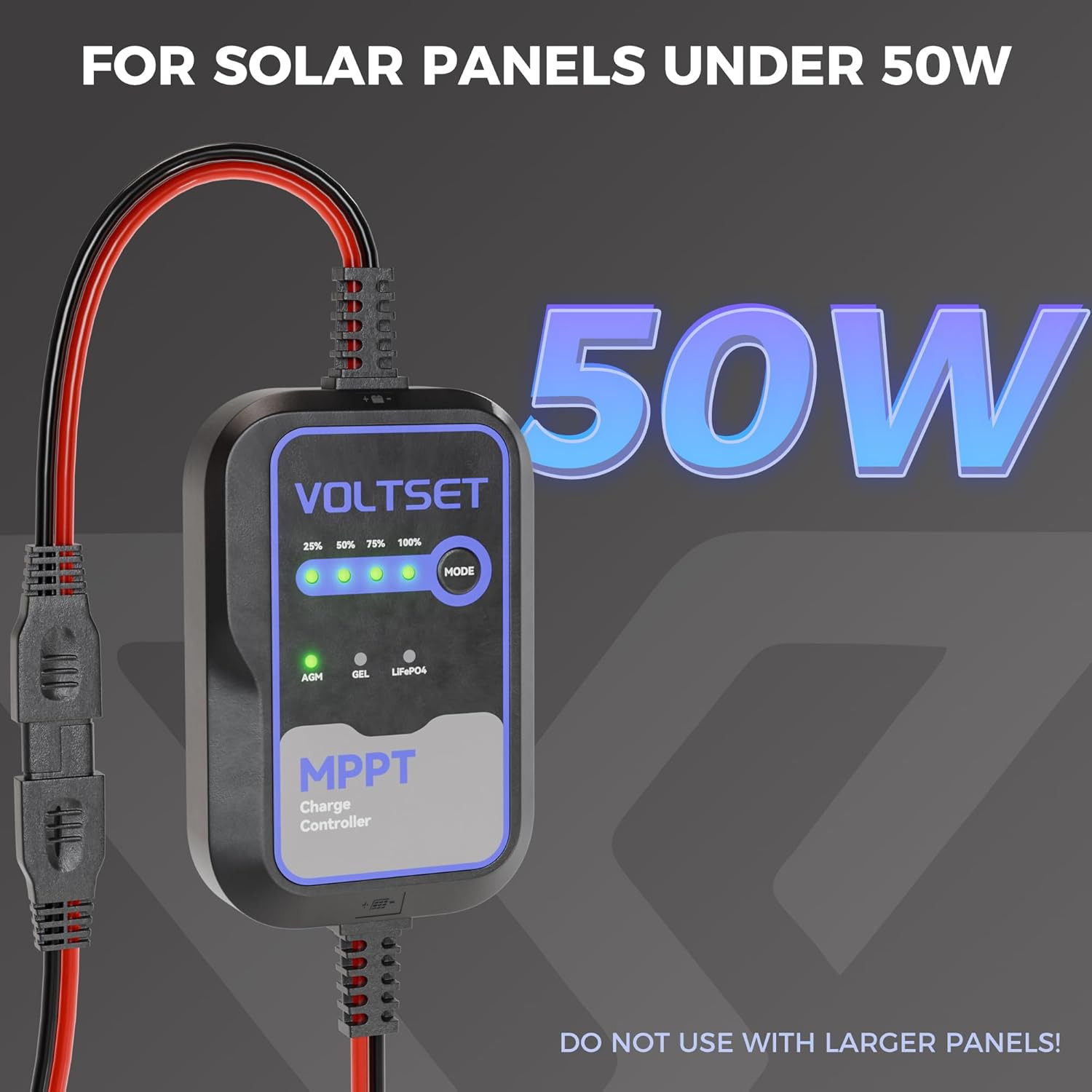 MPPT Solar Charge Controller : IP65 Waterproof – Display for Gel AGM Lead-Acid L