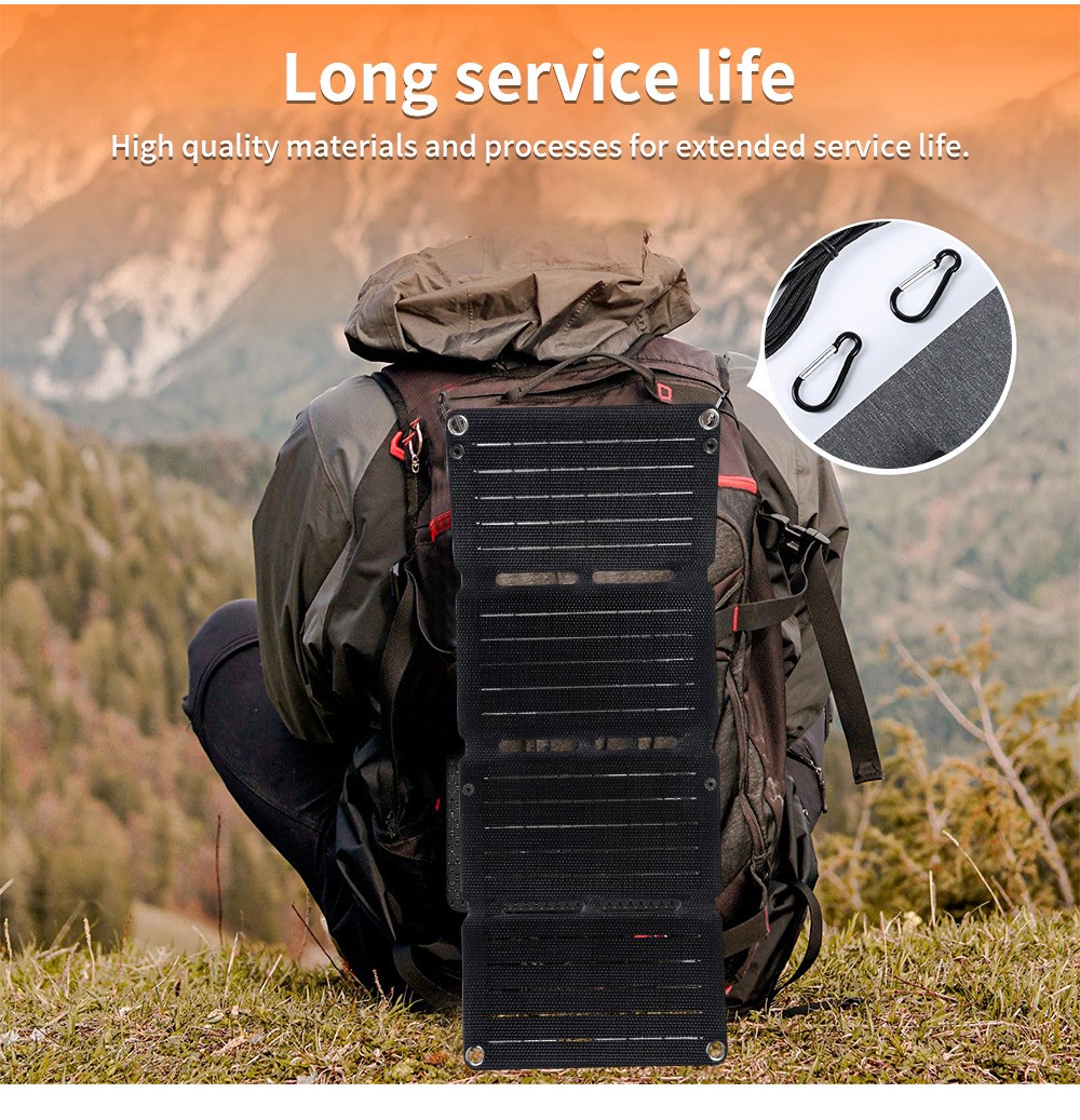 Portable Solar Panel 10W Foldable PV Power Bank Charger for Outdoor Camping Trip