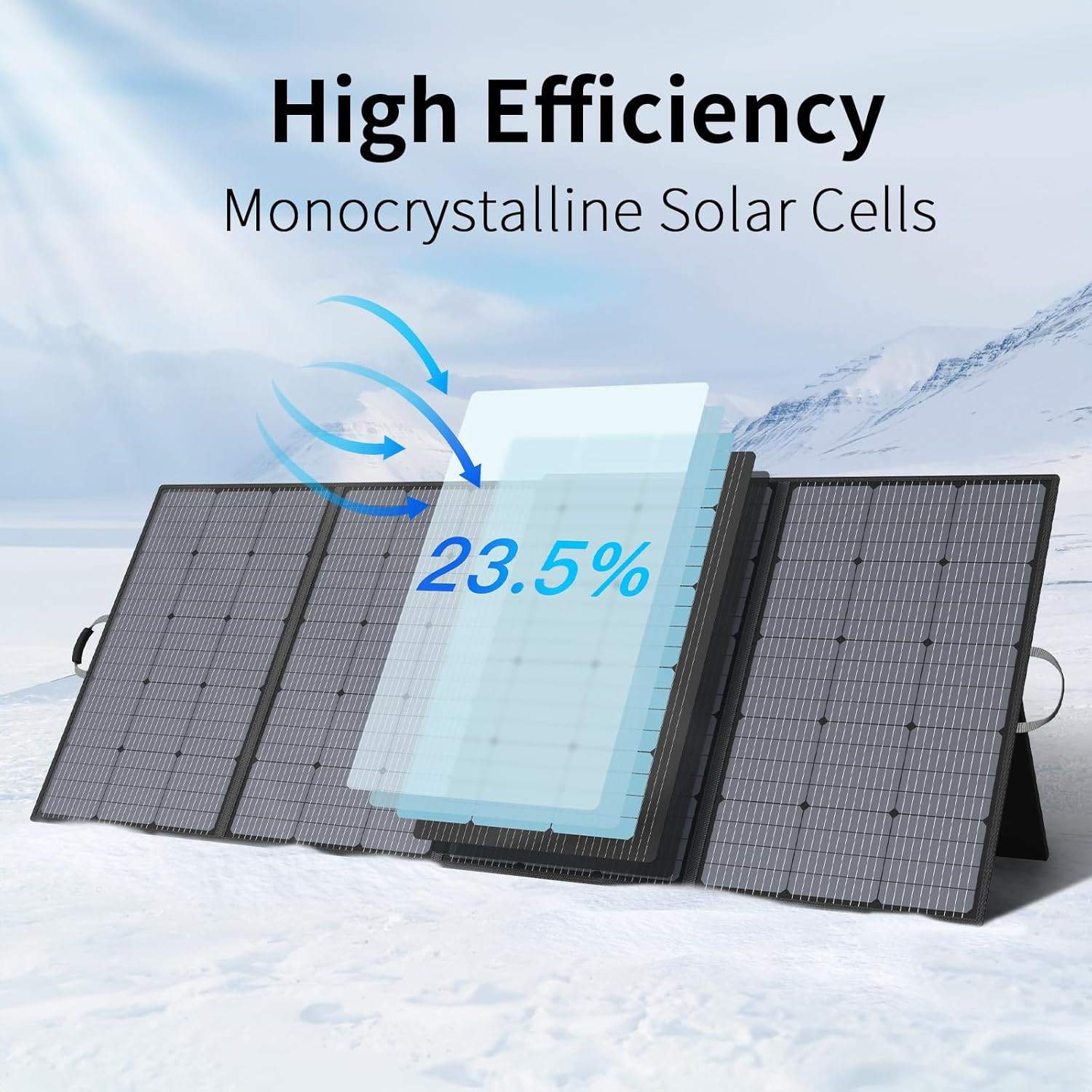400W Portable Solar Panel, IP67 Waterproof Foldable Solar Charger, High 23.5% Ef