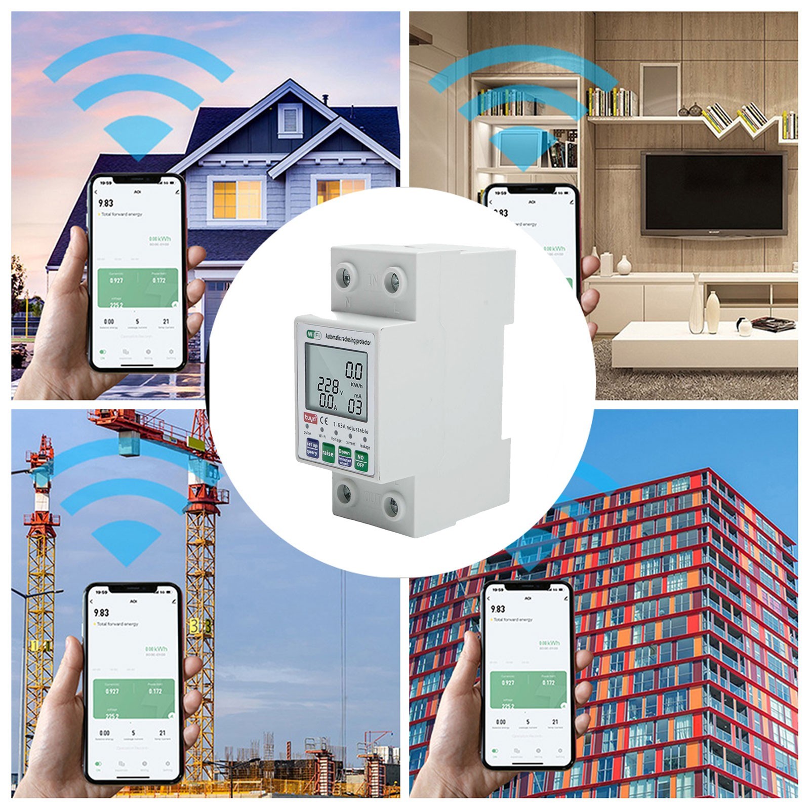 Voltage Measurement WiFi Smart Meter Smart Current Meter Easy Installation