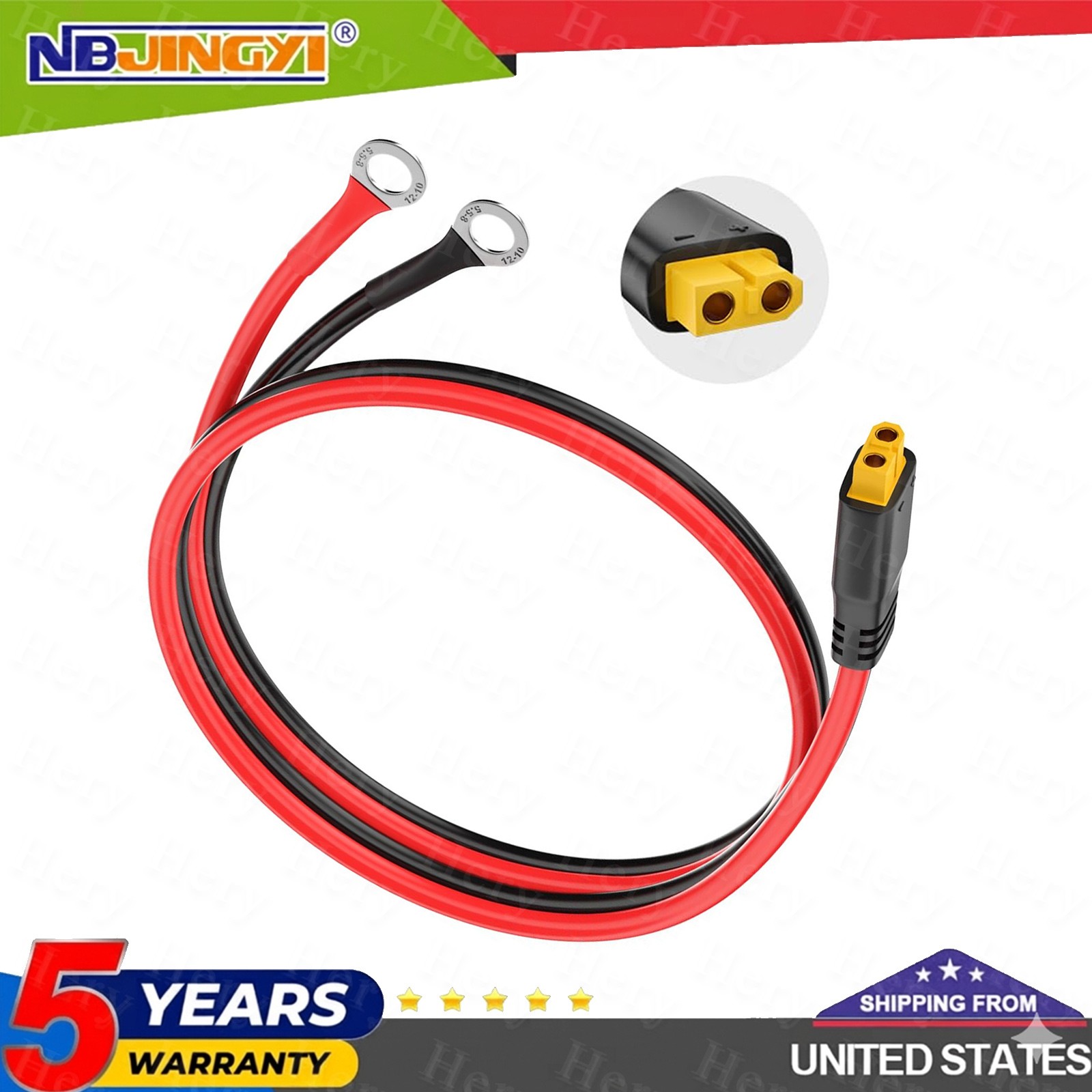 XT60 Female to M8 O Ring Eyelet Terminal Plug Connector Cable 10AWG Charger
