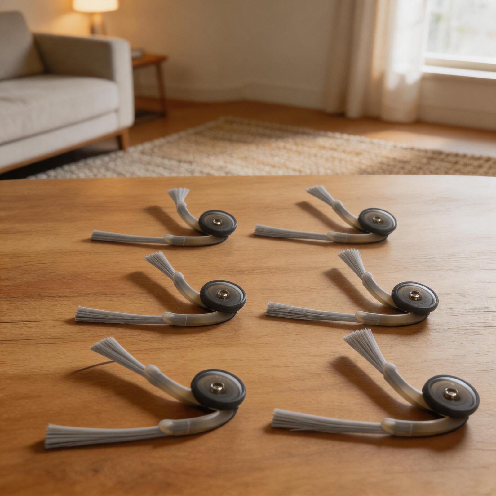 6 Replacement Side Brush Set for Roborock QV35A/QV35S/Qrevo L Grey 92mm