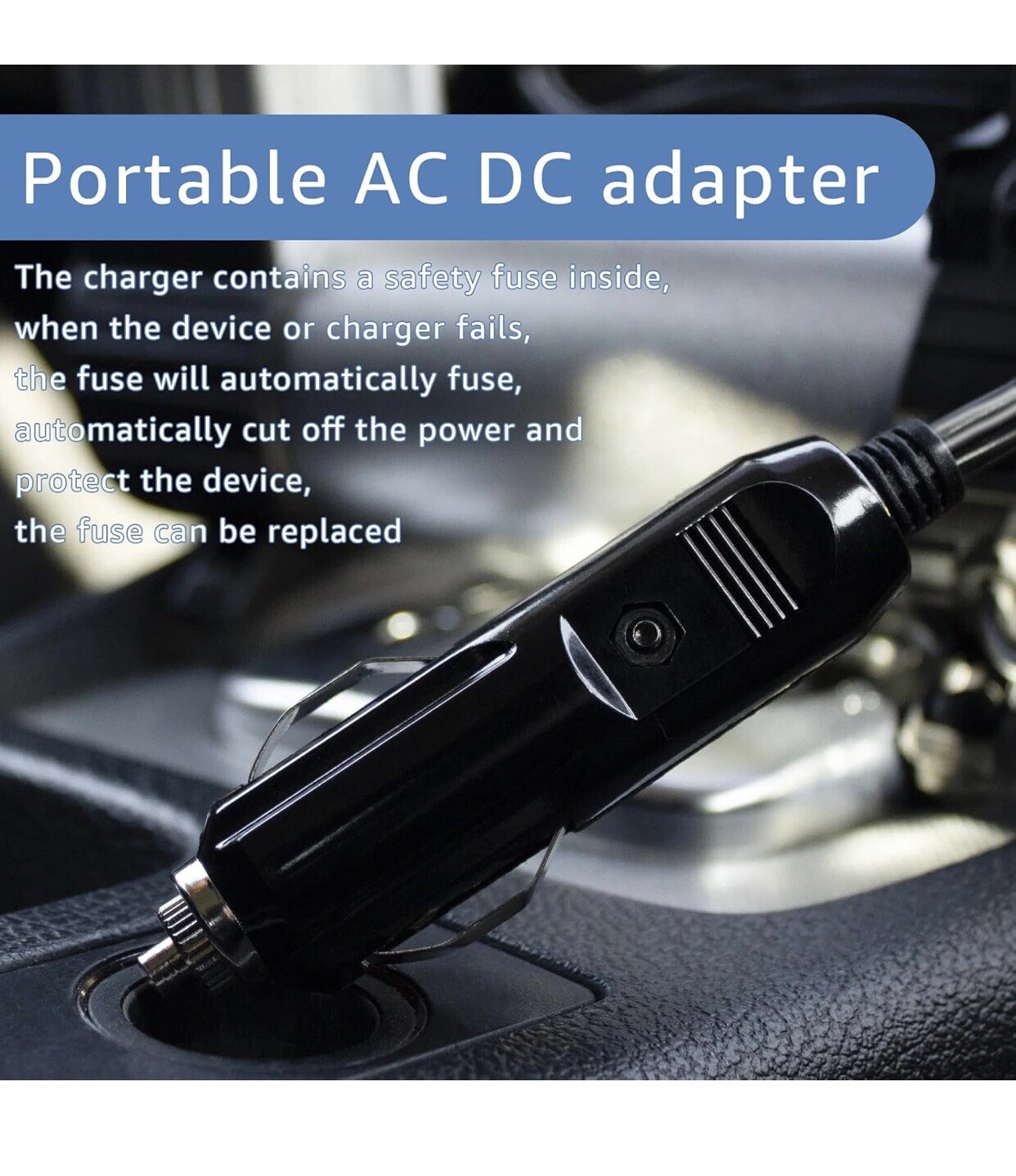 Portable12V/24V Car Charger Suitable for Ecoflow Delta/River, Bluetti EB55, Anke