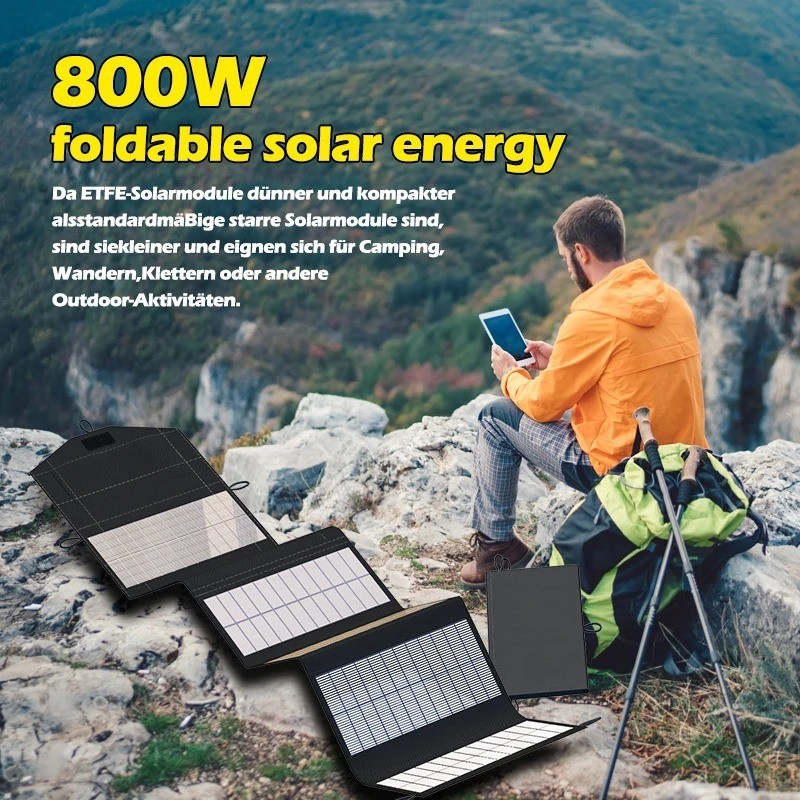 6-fold Foldable 800W Solar Panel Portable mobile Solar Panels Charger USB 5V