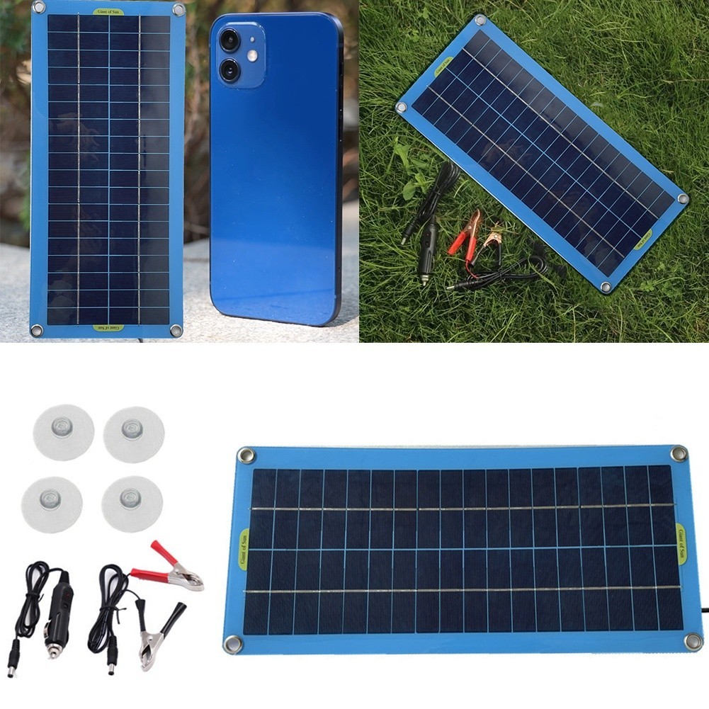 12V 30W Solar Panel For Camping PET Laminated Sheet Reverse Current Protection