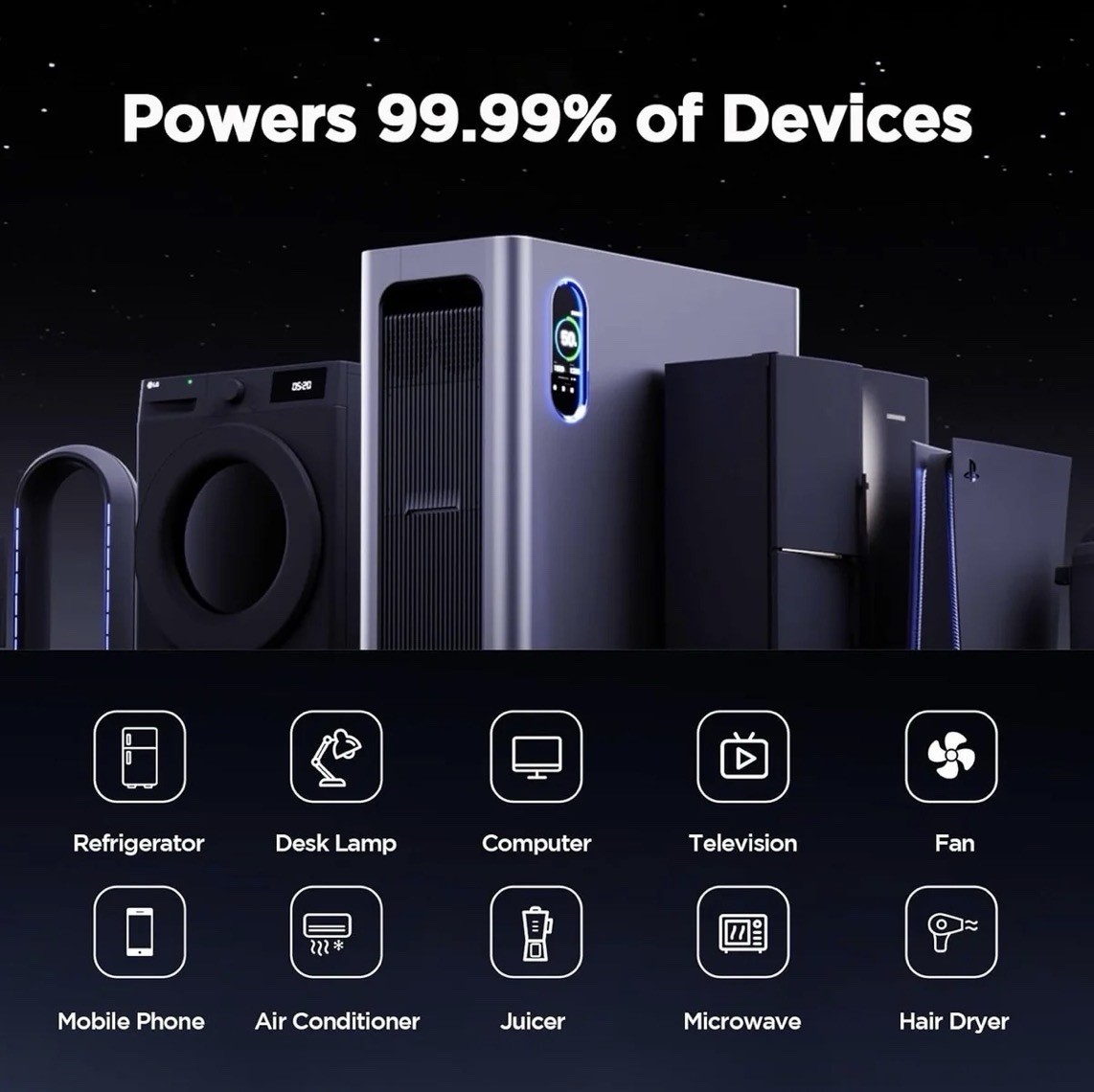 New Gendome Home3000 Portable Power Station 3072Wh 3000W LiFePO4 Solar Generator