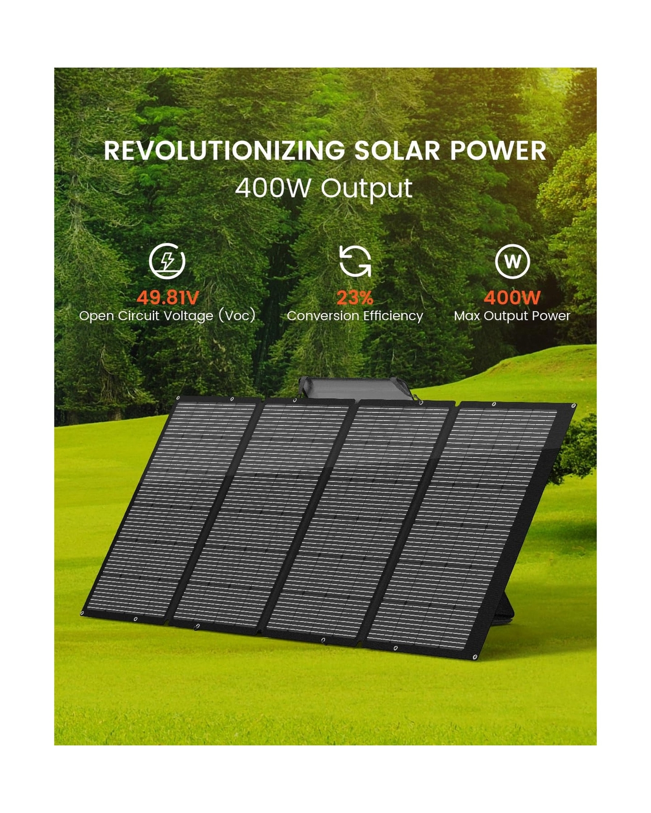 400 Watts Foldable Solar Panel, Luggable & Durable, Portable 400W Solar Charg…