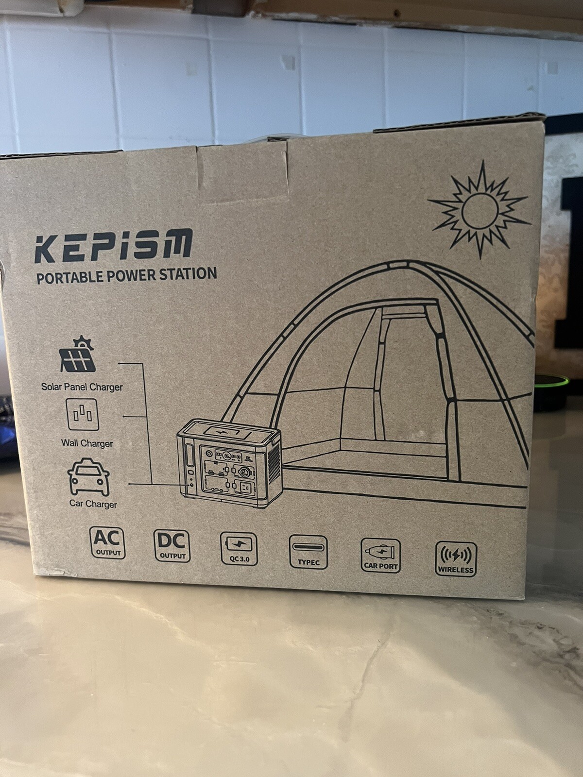 Kepism Portable Power Station, Outdoor Solar Generator Battery Pack,110V/300W