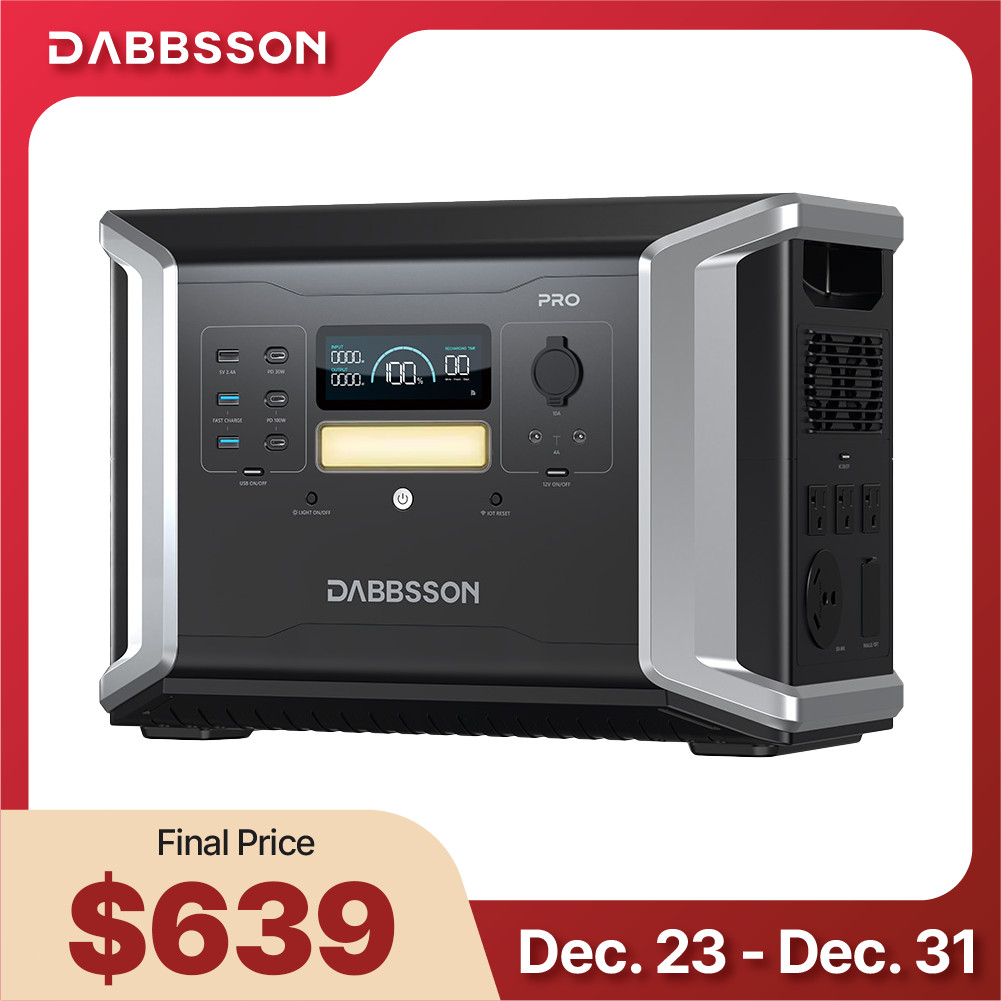Dabbsson DBS1400Pro 1382Wh Power Station Solar Generator for Road Trip Off-grid