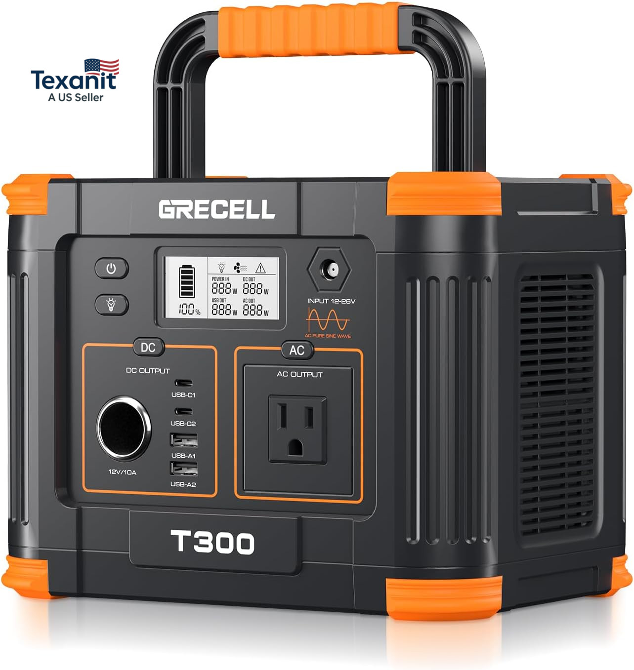 Portable Power Station 300W, 230.88Wh Solar Generator with 60W USB-C PD Output,