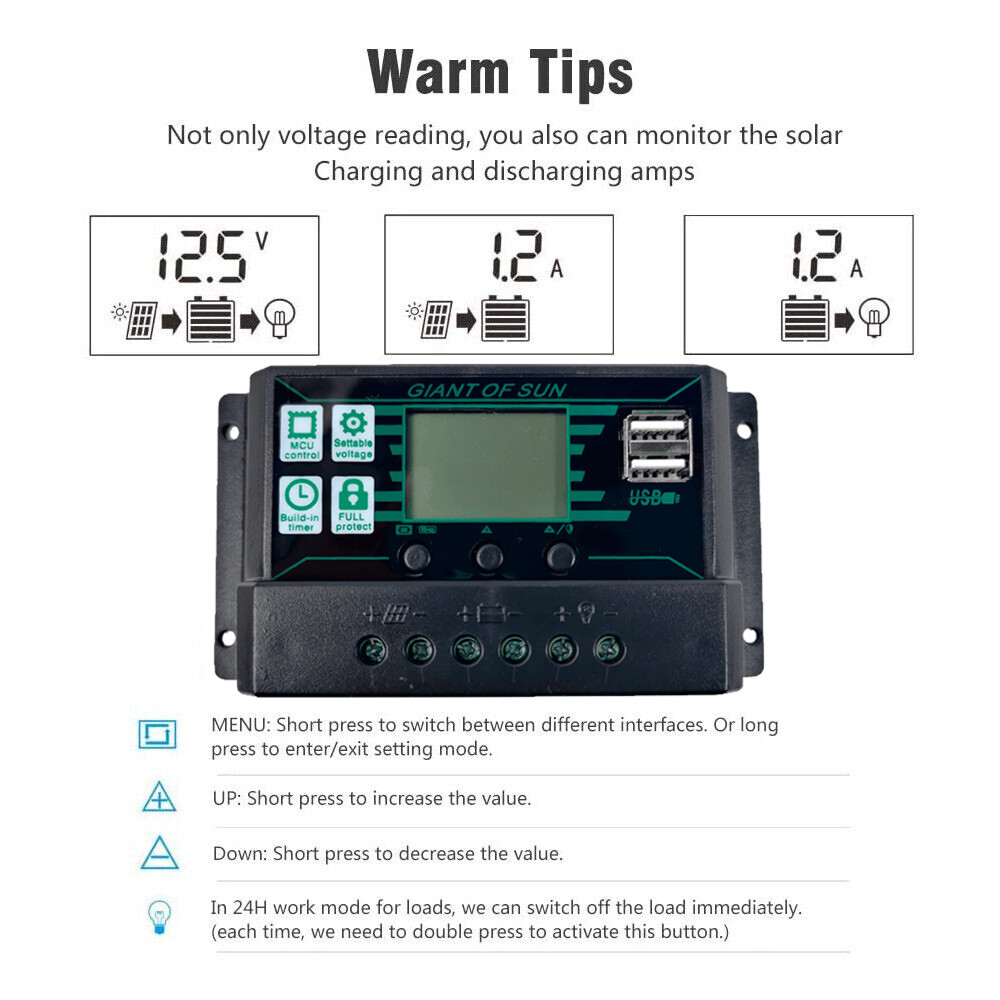 400 Watts Solar Panel Kit 100A 12V Battery Charger with Controller Caravan Boat