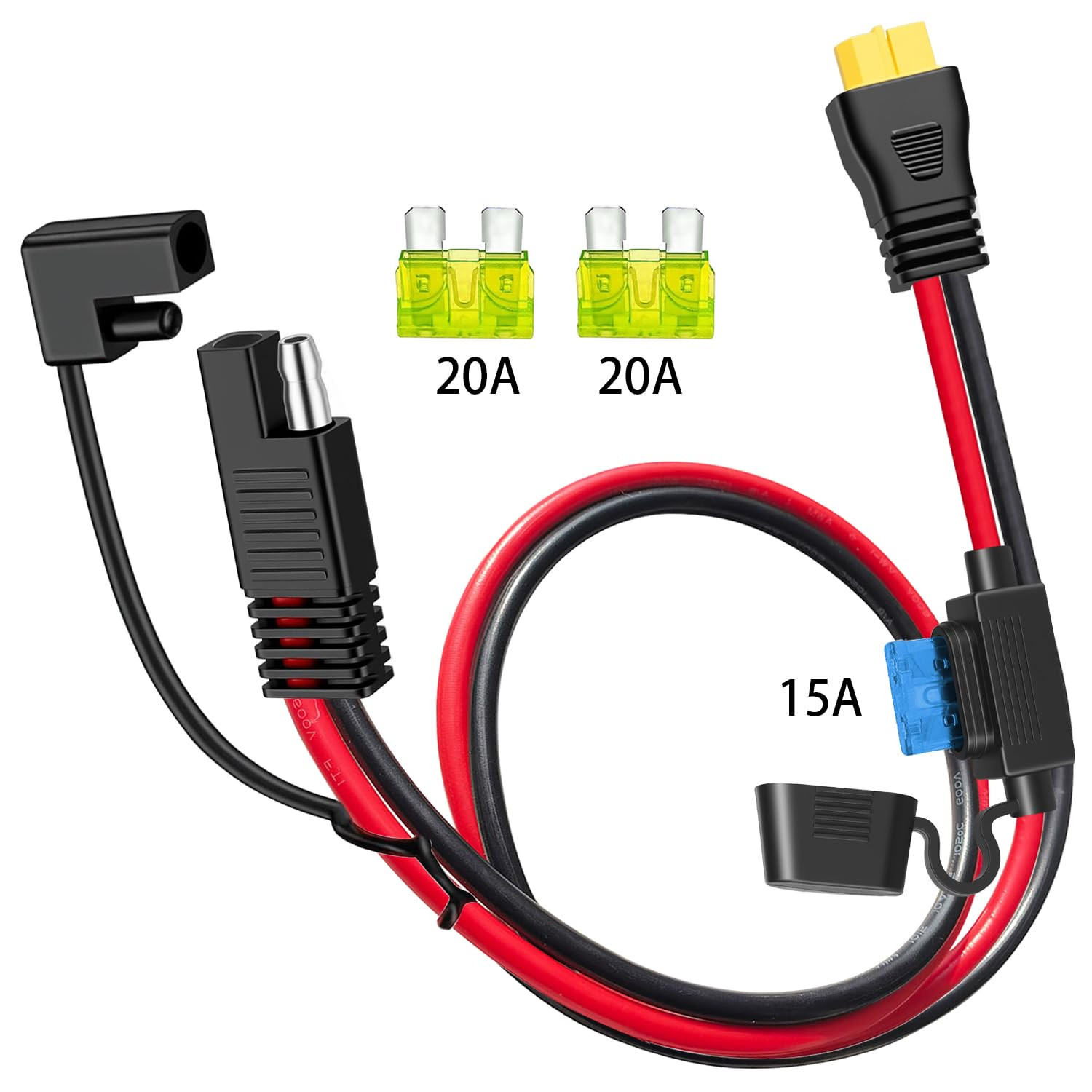 10AWG SAE to XT60 Connector Extension Cable with Polarity Reverse Adapter 15A