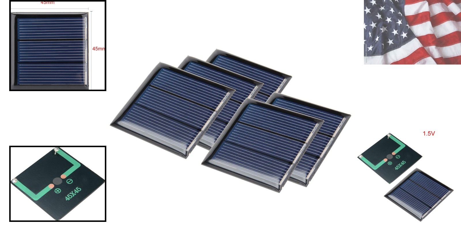 5Pcs 1.5V 150mA Poly Mini Solar Cell Panel Module DIY for Light Toys Charger …