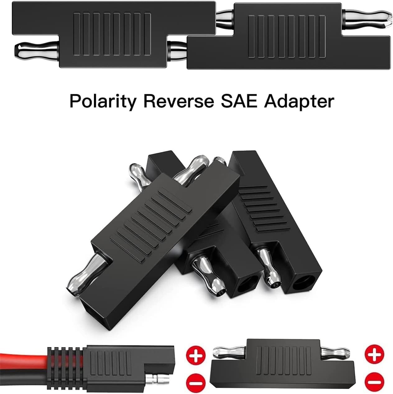 Versatile SAE Polarity Reverse Adapter Connectors for 12V/24V Systems – 5 Pack