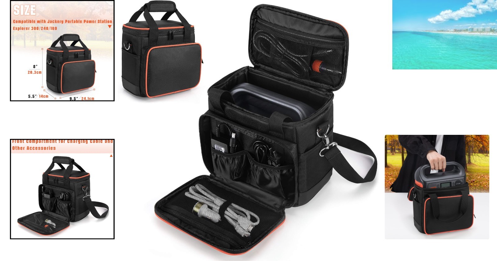Waterproof Travel Carrying Bag for Jackery Explorer 160/240/300 Power Stations