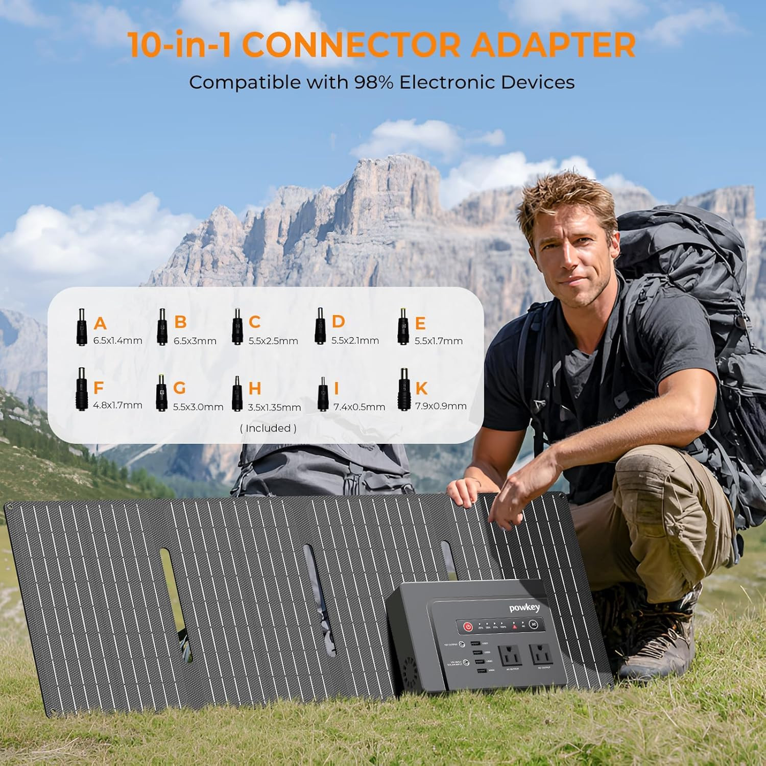 200W Solar Powered Generator, Portable Power Station with Solar Panel 40W | 146