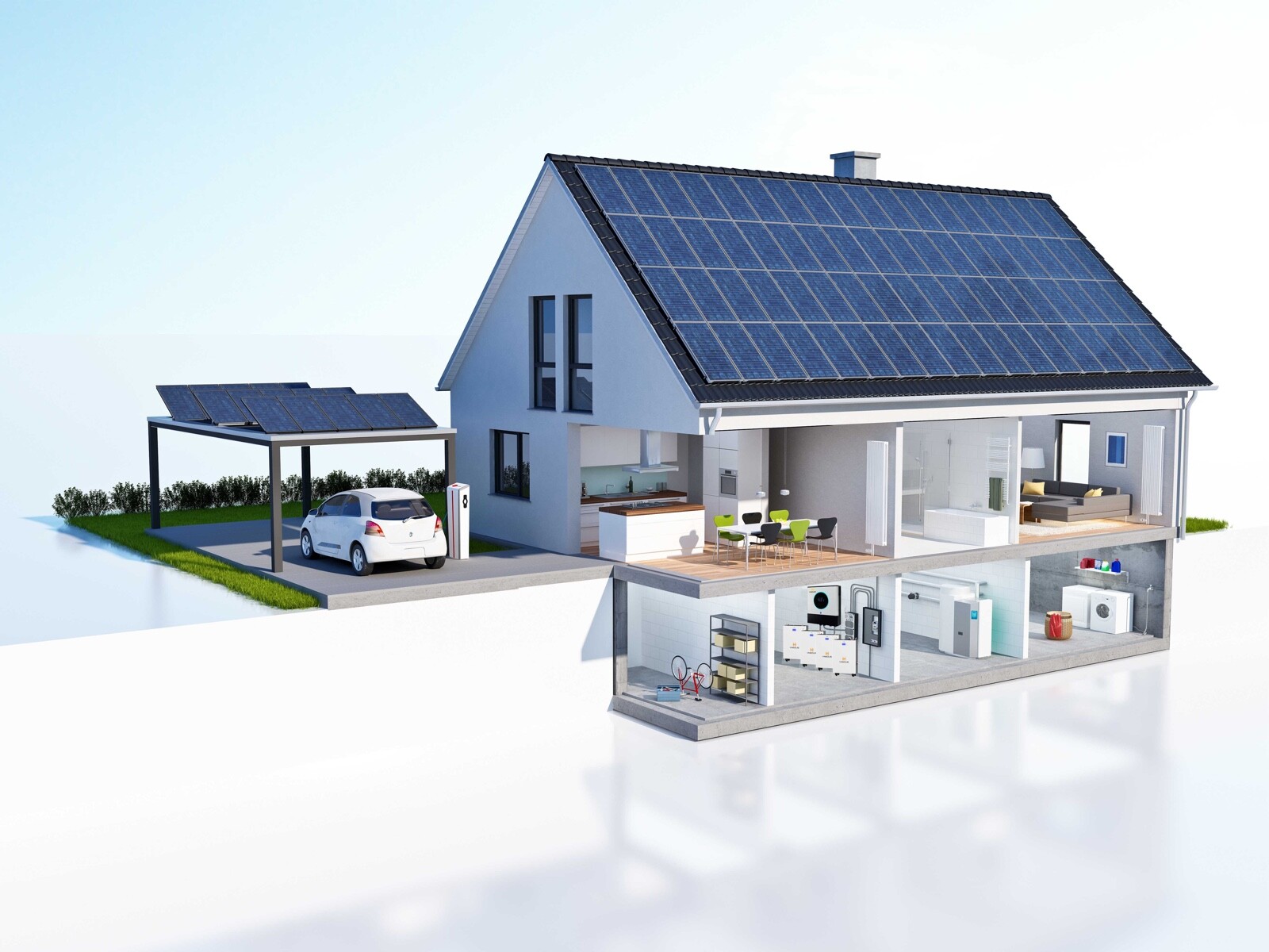 13KW Split Phase Solar Power System Complete Kit, Inverter+ Lithium Battery+ PV