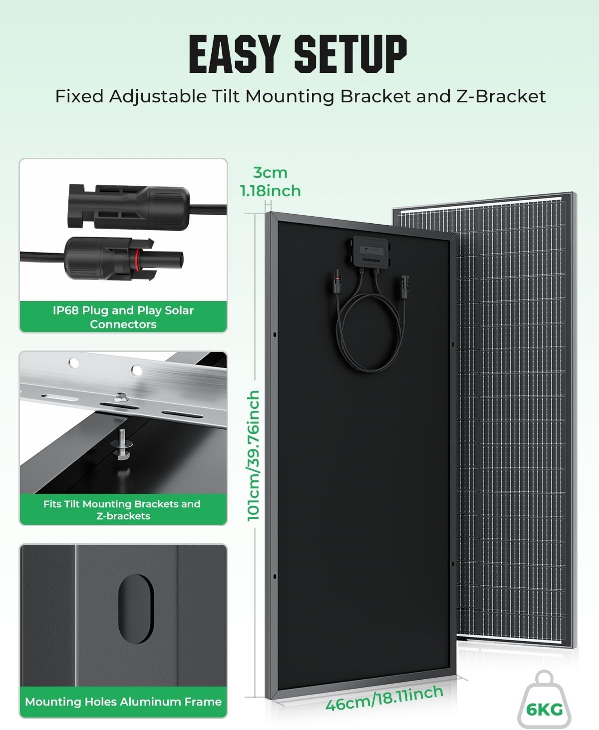 18BB 200W Solar Panel 2Pcs N-Type 12V/24V 100 Watt Solar Panels 25% High