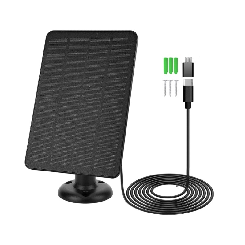 Green Solar Device Panel Providing Continuous Power to Cameras Doorbells