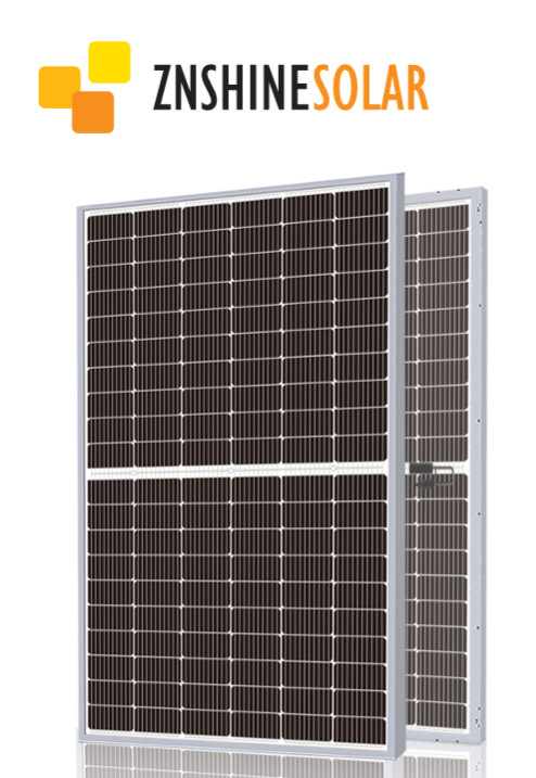 ZNShine 450W Bi-Facial Solar Panel Silver Frame High-Efficiency PV (Lot of 10)