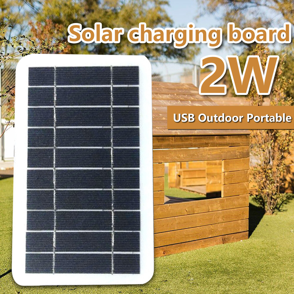 2W 5V Solar Panel Charger For Outdoor Phone Solar Mobile Power Charger Micro/USB