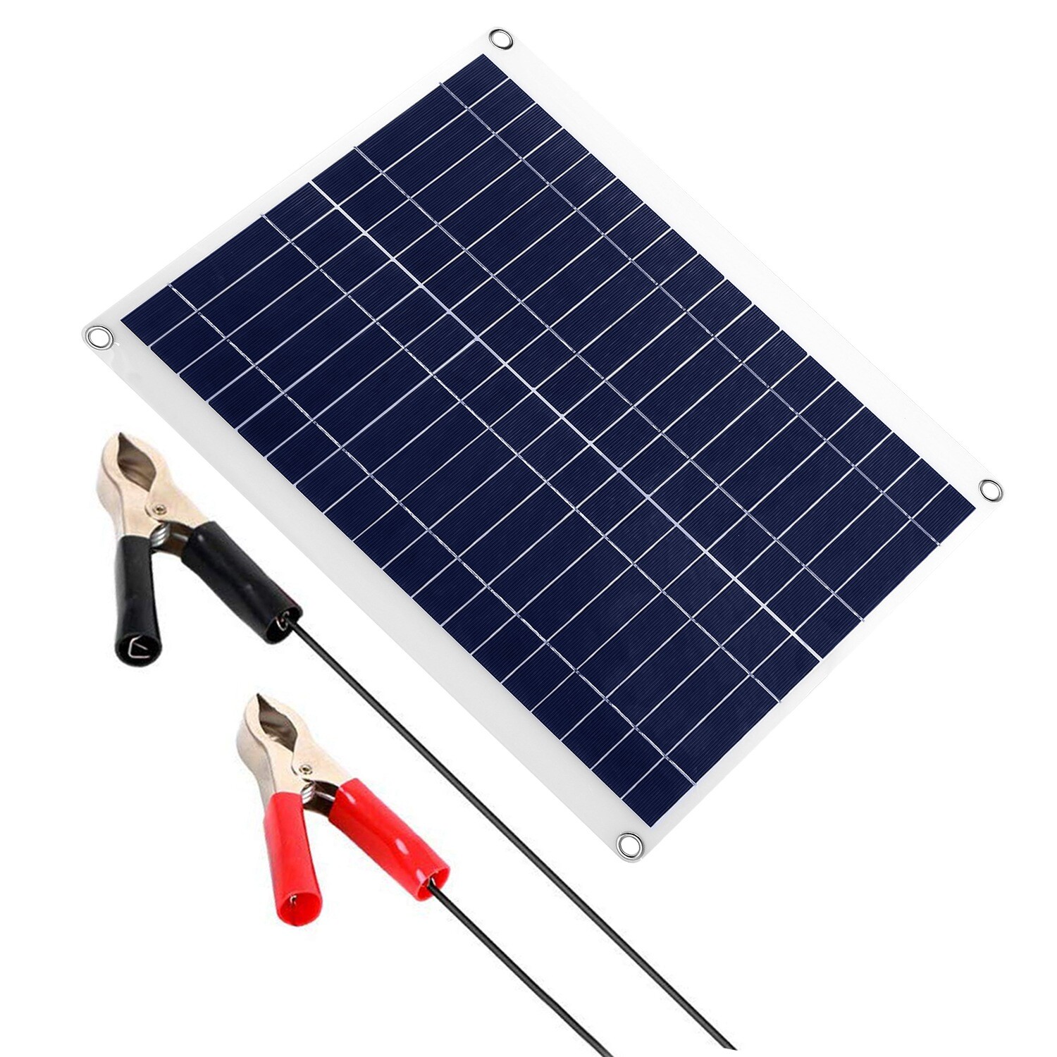 Solar Panel 12V 25W Car Battery Charger w/3.0A Dual USB Charging For RV Car Boat
