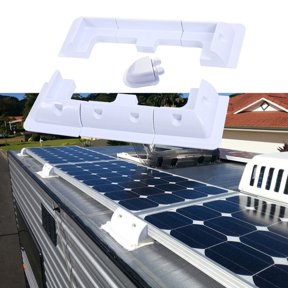 Adjustable White ABS Solar Panel Mounting Brackets for Caravan RV Boat