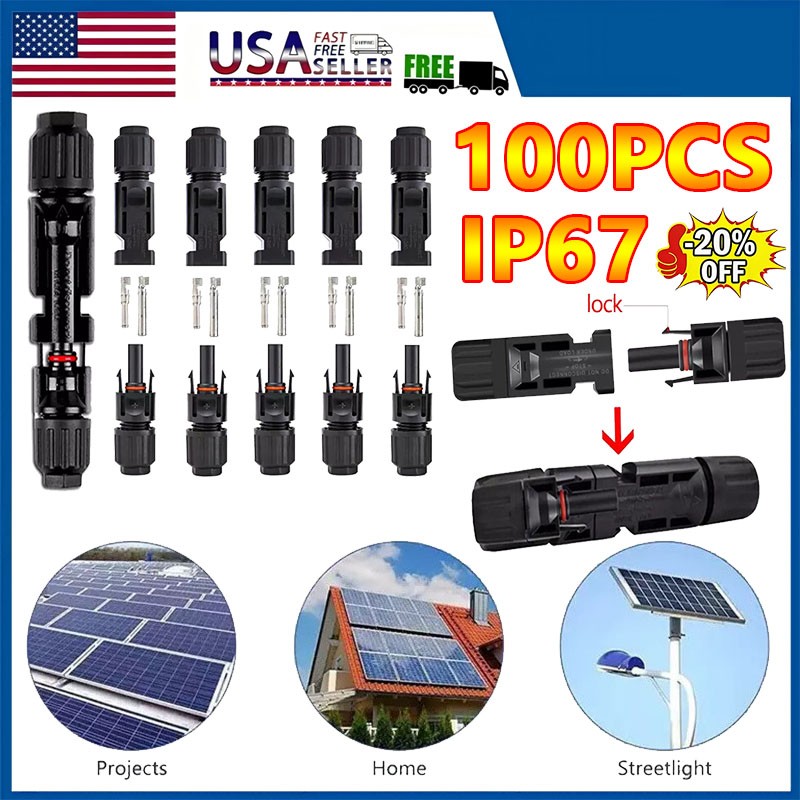 5-100Pcs Male Female Wire Cable Connector Set Solar Panel Waterproof Connectors