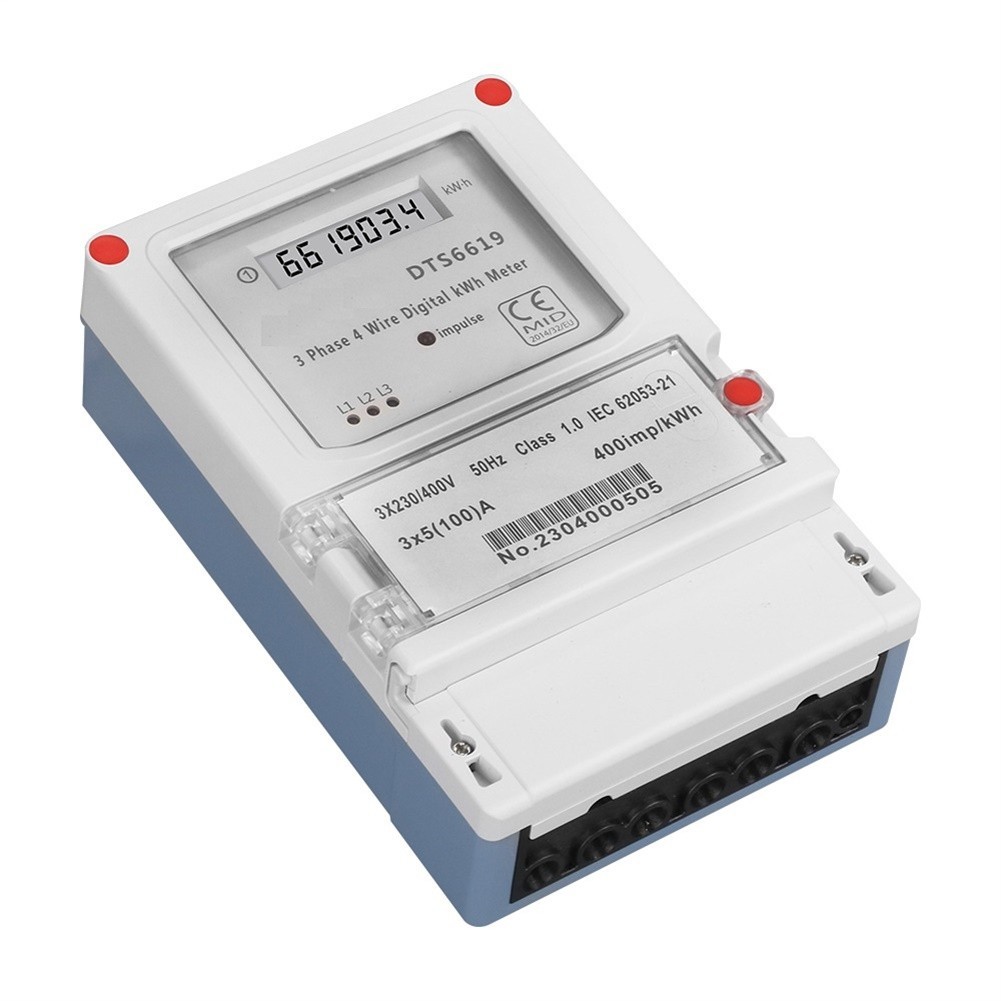 Three Phase Digital Energy Meter for Wall Mount Installation 3x230400V 100A