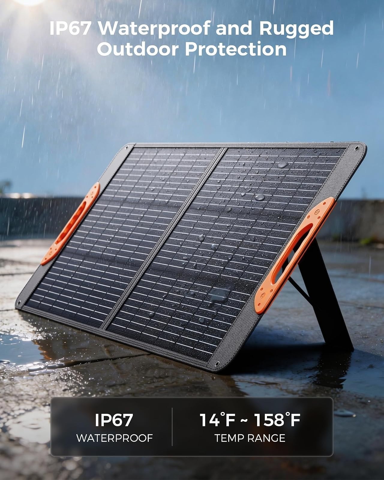 ZOUPW 100W Portable Solar Panel, Monocrystalline, IP67 Waterproof