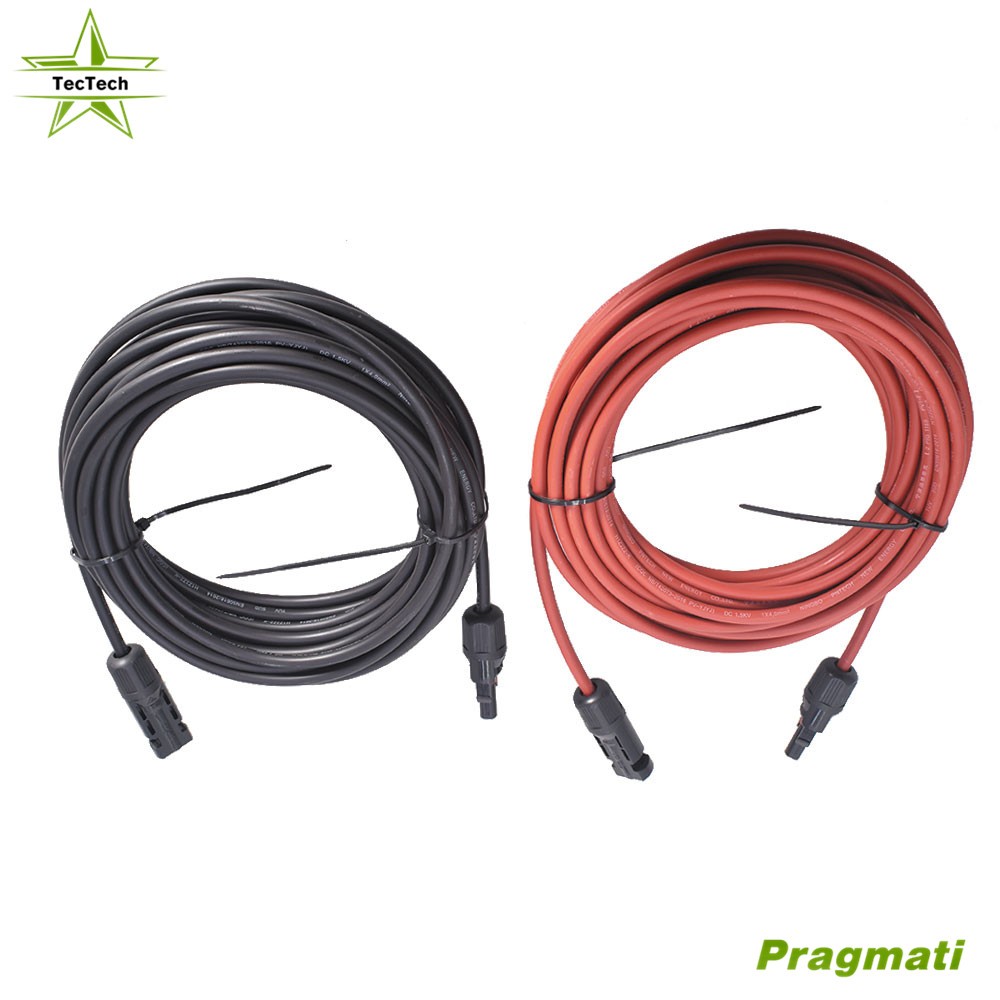 10/12 AWG 1 Pair Black + Red Solar Panel Extension Cable Wire Connector