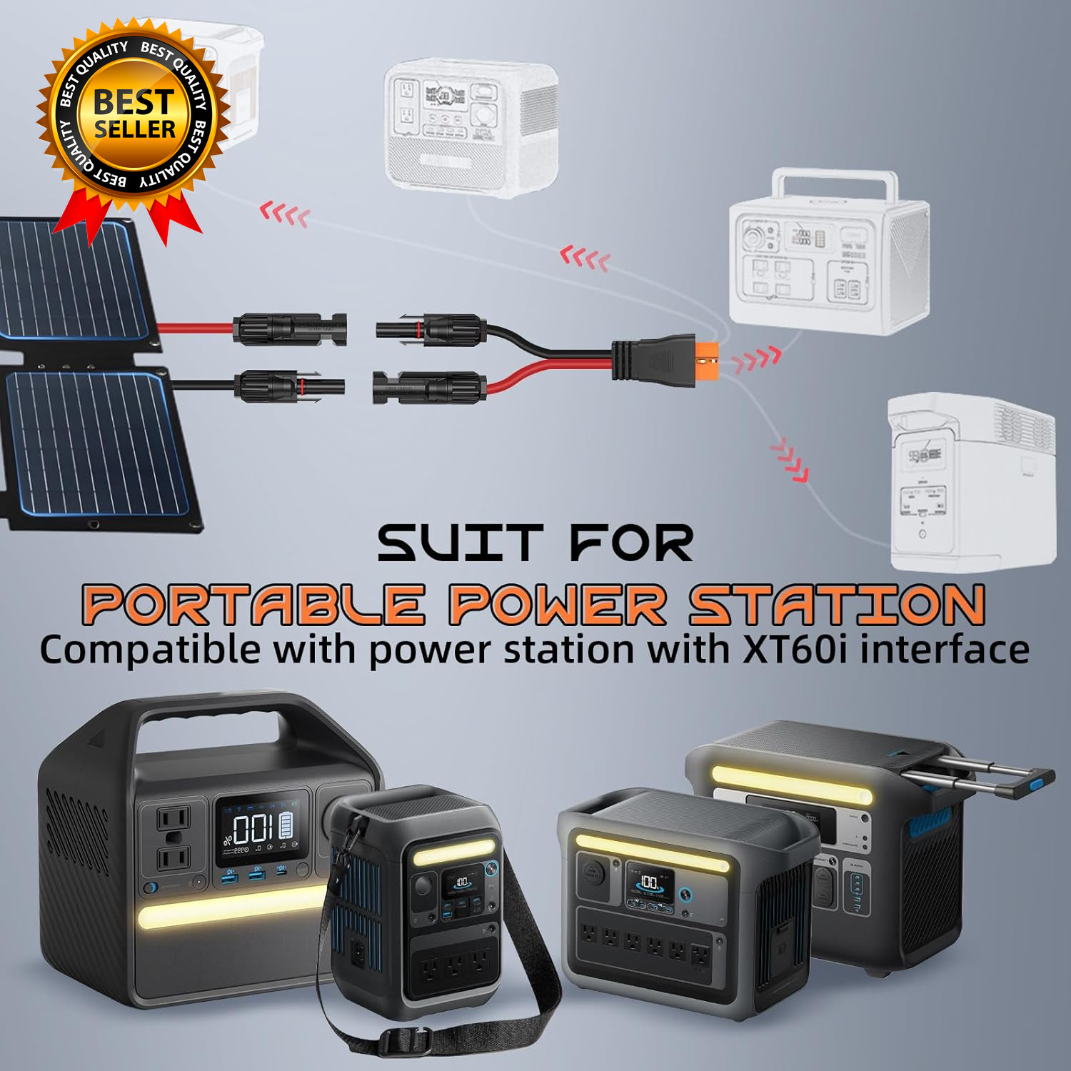 20FT 10AWG Solar to Xt60I 3 6 10 16 20 25FT Solar Panel Connector