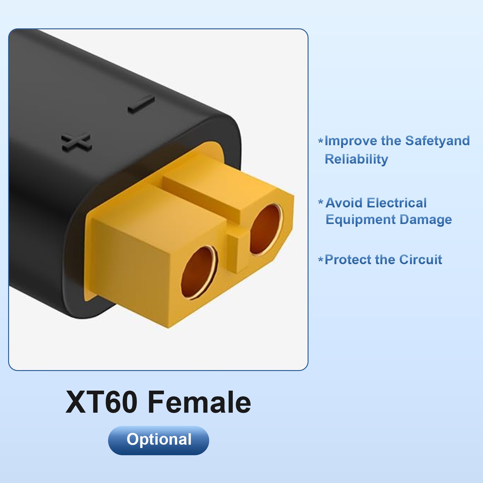 10 AWG XT60 Female Male Connector M8 O Ring Terminal Extension Battery Cable