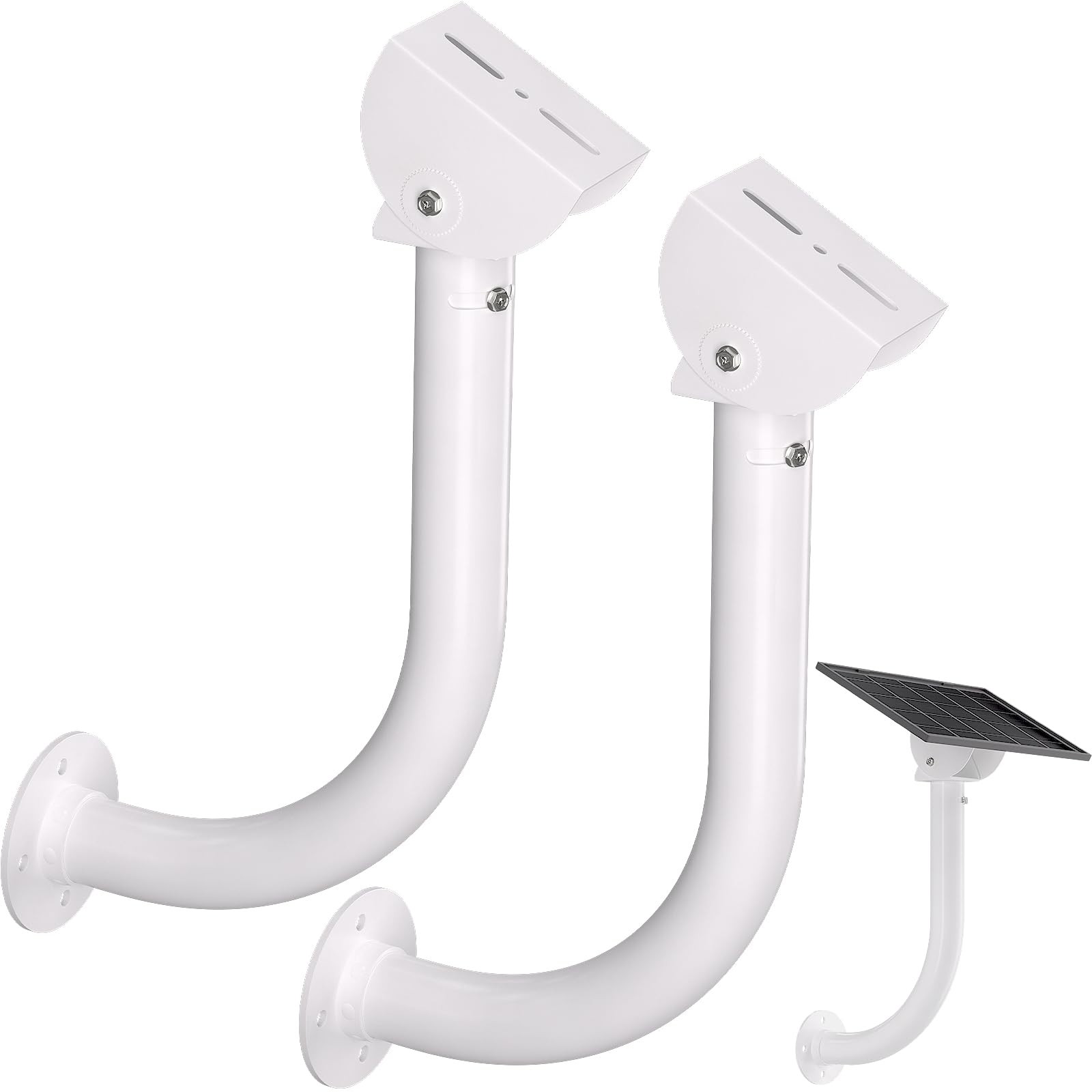 Universal 2 Pack Solar Panel Wall Mount Bracket – 30cm L-Shape Mount with Adj…