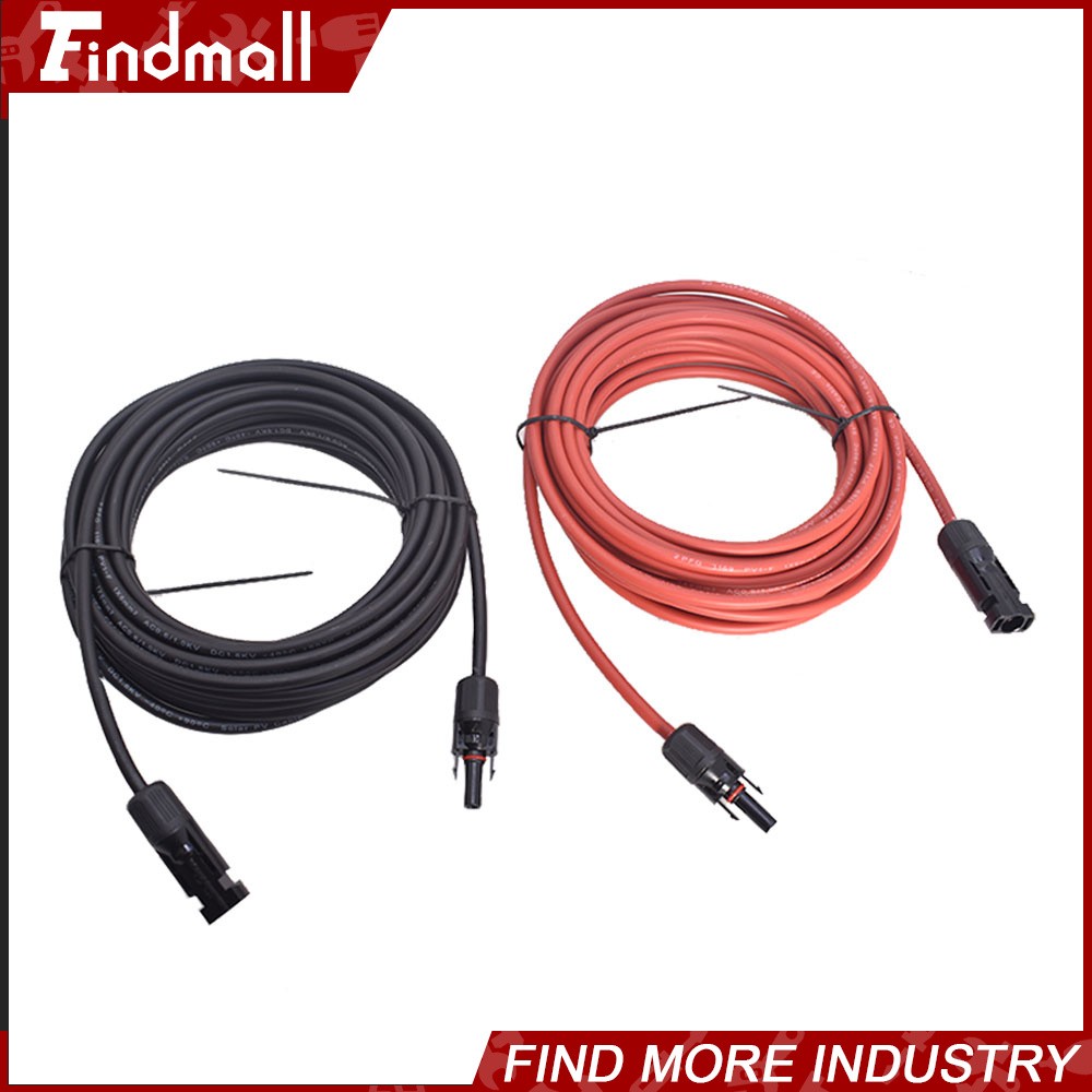 Findmall 1 Pair 10AWG 25 Feet Solar Panel Extension Cable Wire Connector