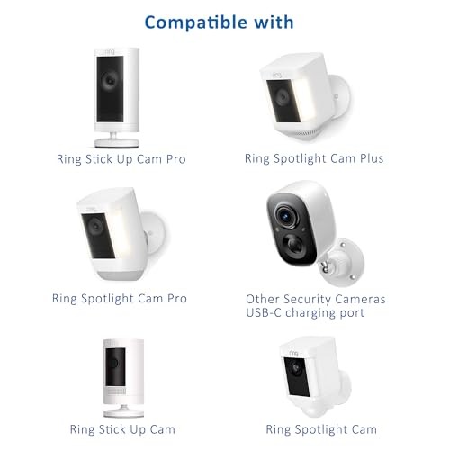 Solar Panel Charger Compatible with Ring Stick Up Cam/Pro/Ring Spotlight 3 Pack