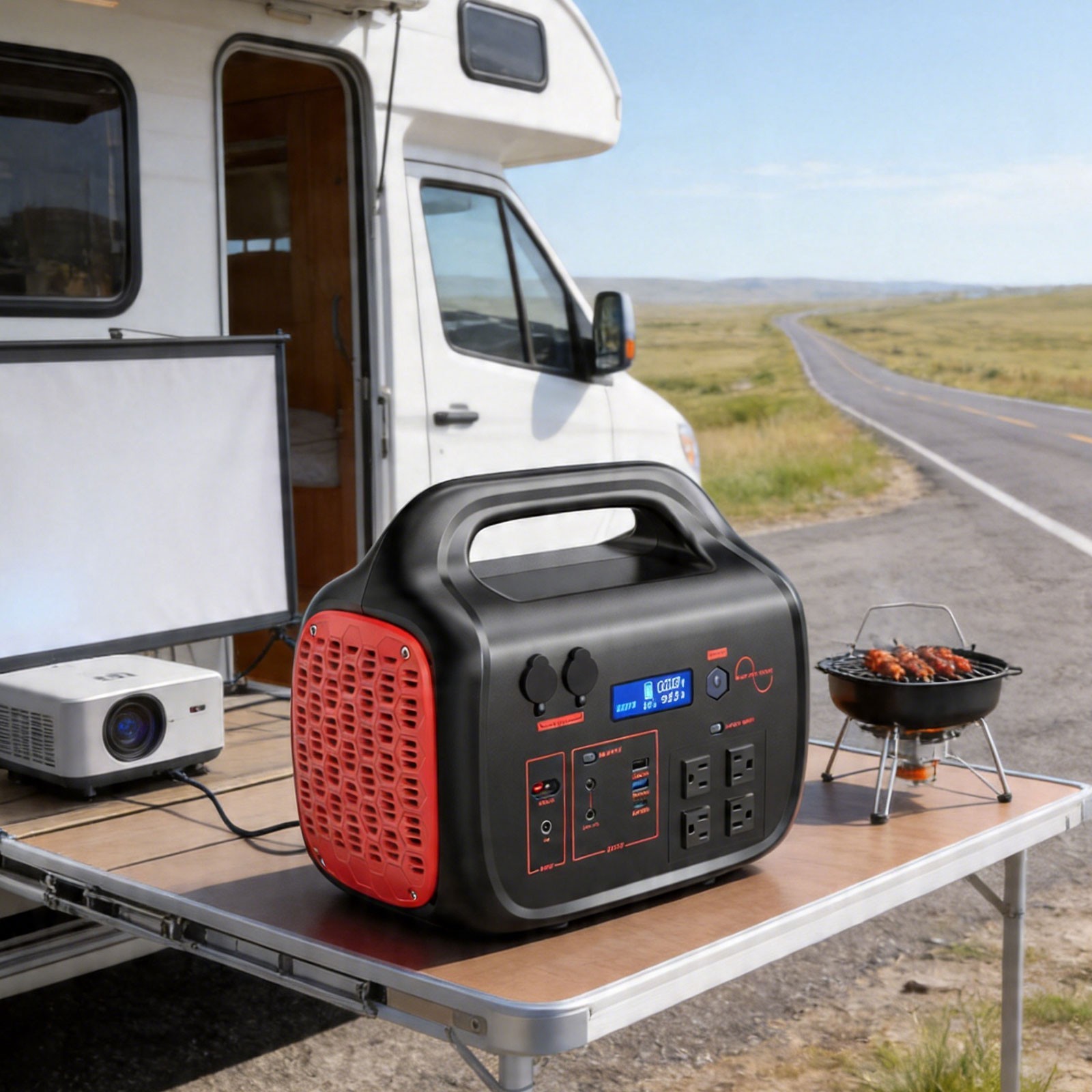 1800W 1024Wh Portable Power Station Solar Generator 3 Charging Modes LiFePO4