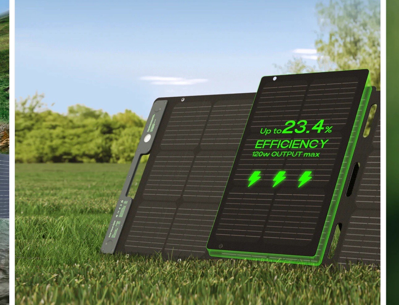 Green Pulse 120W Solar Panel Model GP-SOP001 Portable & Foldable For 300W/500W/