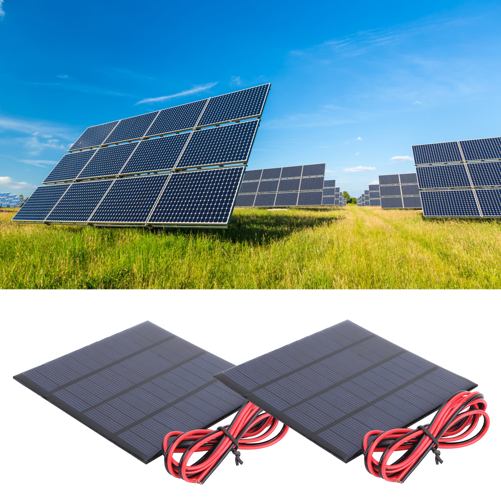 2Pcs Mini Solar Battery Module With 1Meter Cable Hand Operated Supplies DC 12V