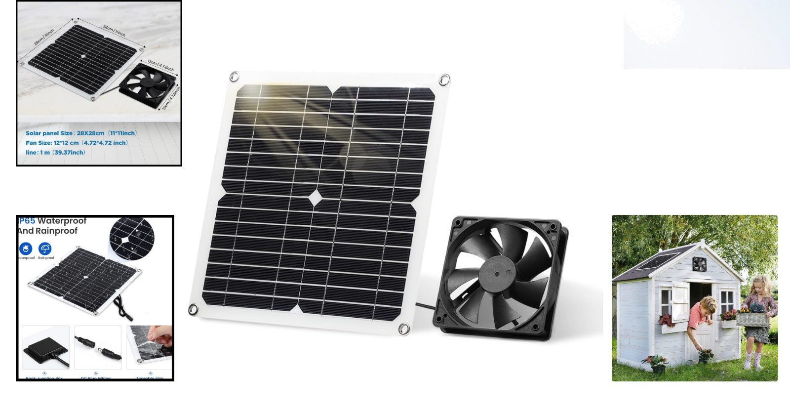 12W Weatherproof Solar Panel Fan Kit for Efficient Ventilation in Coops
