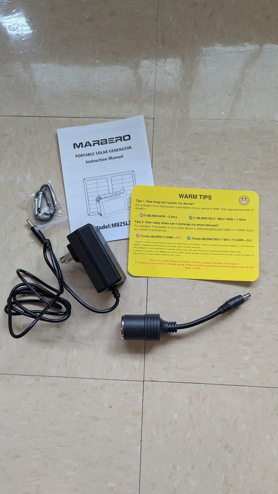 Marbero Portable Power Station 88Wh Camping Lithium Battery Solar Generator