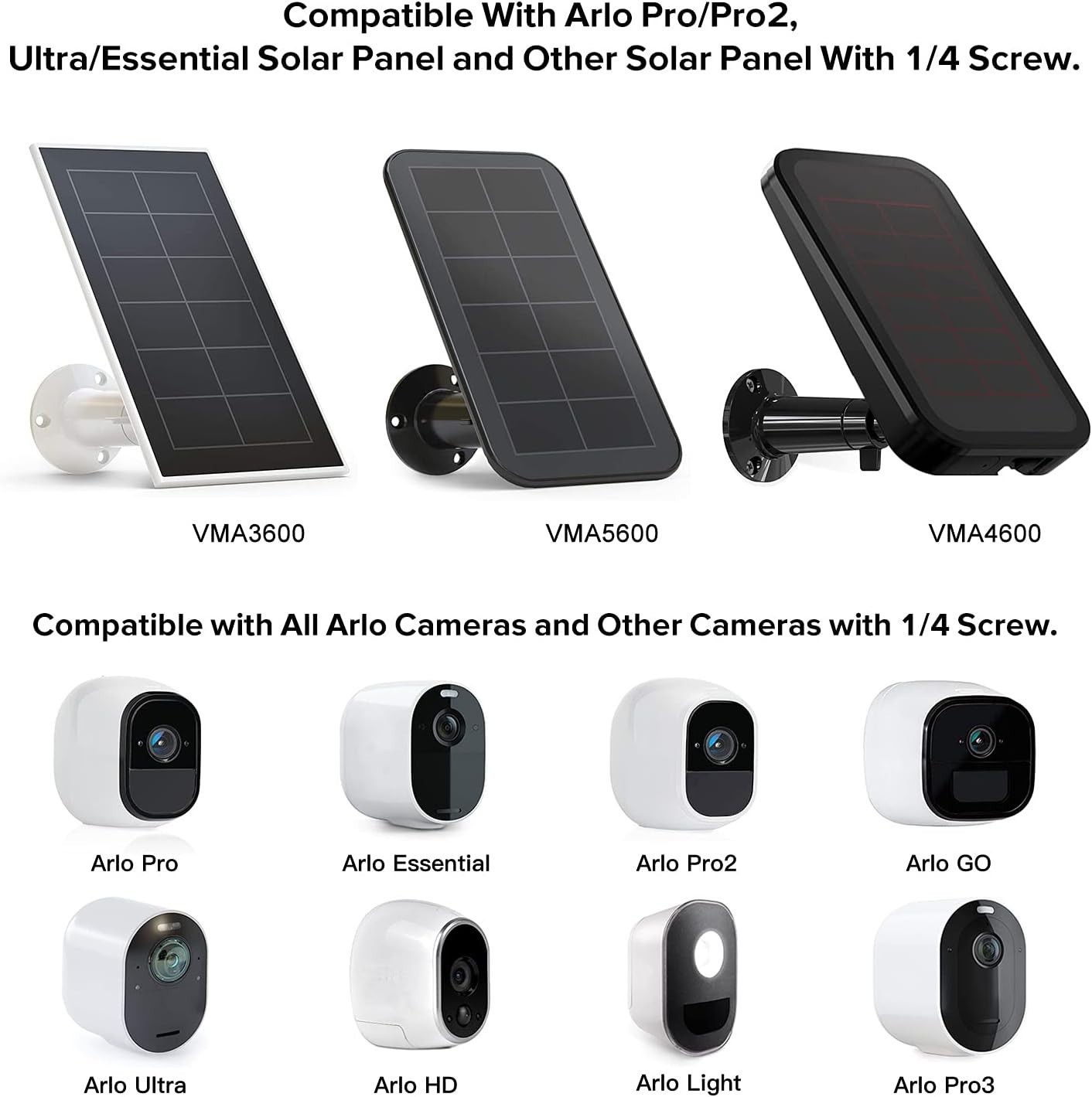 2Pack Gutter Mount Compatible with Arlo Essential Solar Panel, Arlo Pro 5S/Pr…