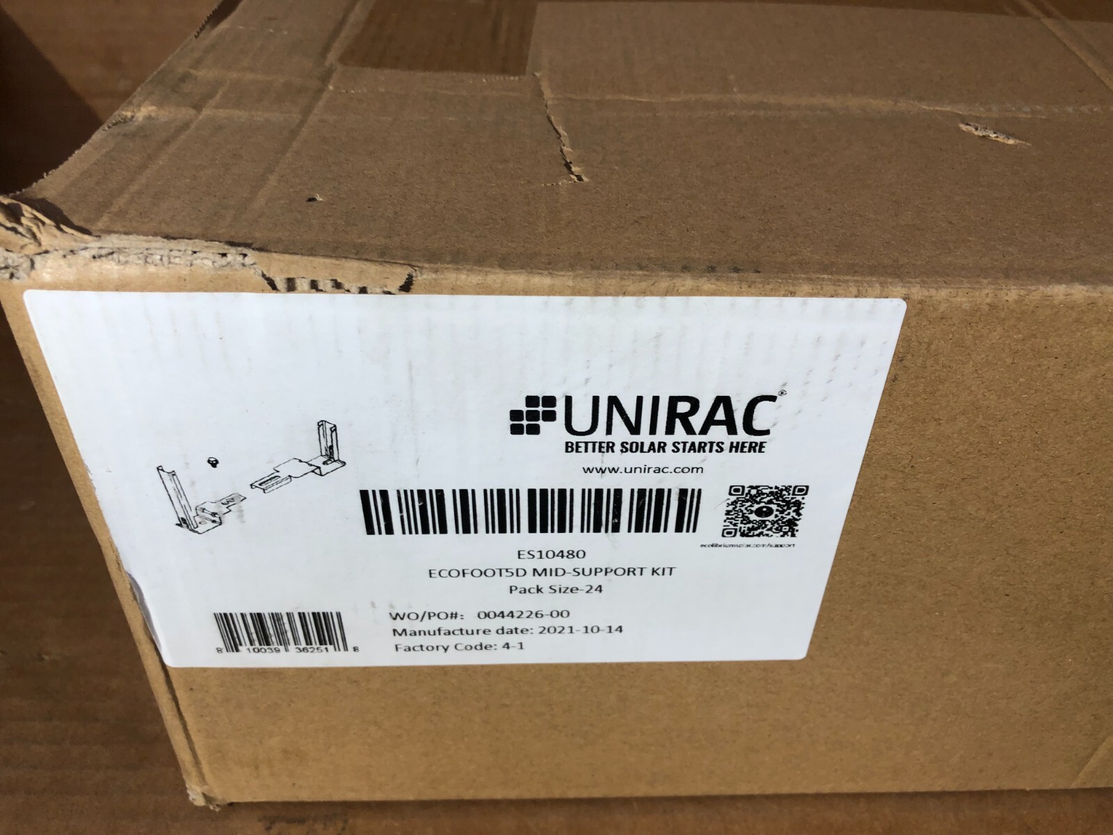 Unirac Ecolibrium EcoFoot5D Mid-Support Kit (Box of 24)