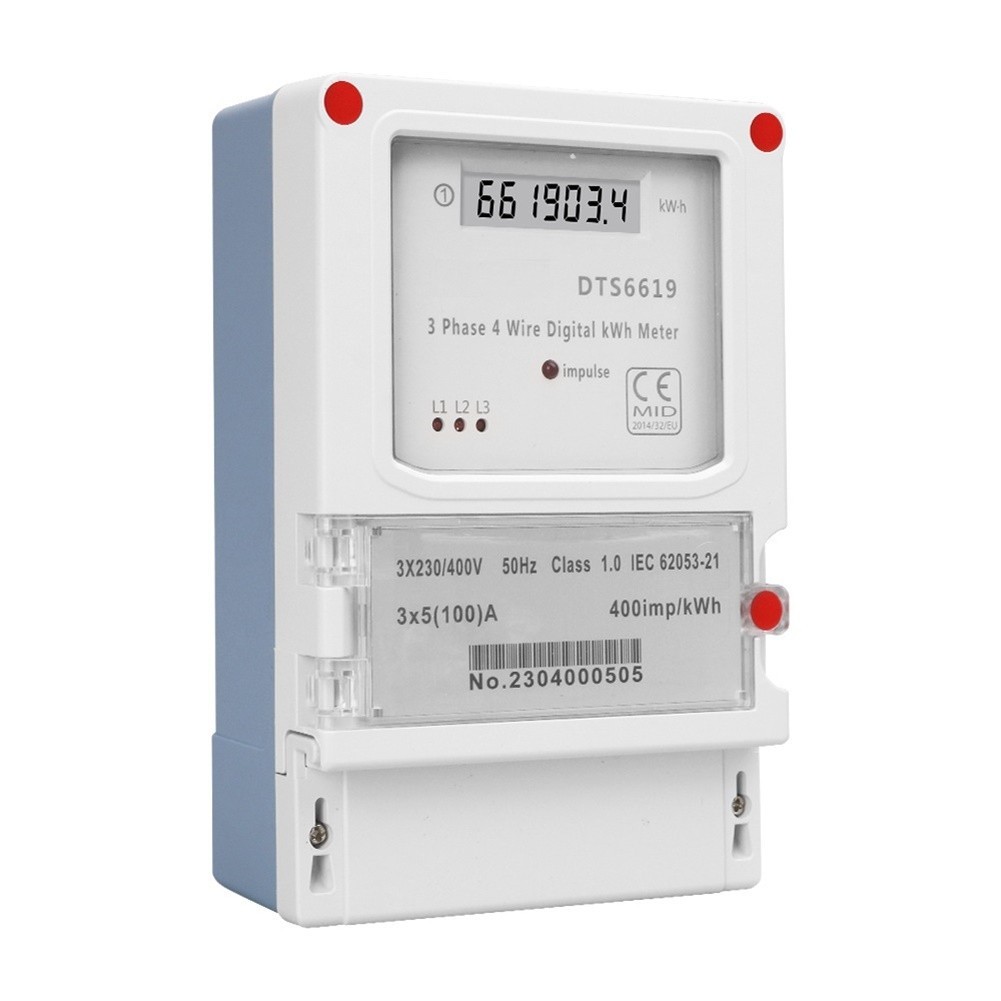 Three Phase Digital Energy Meter for Wall Mount Installation 3x230400V 100A