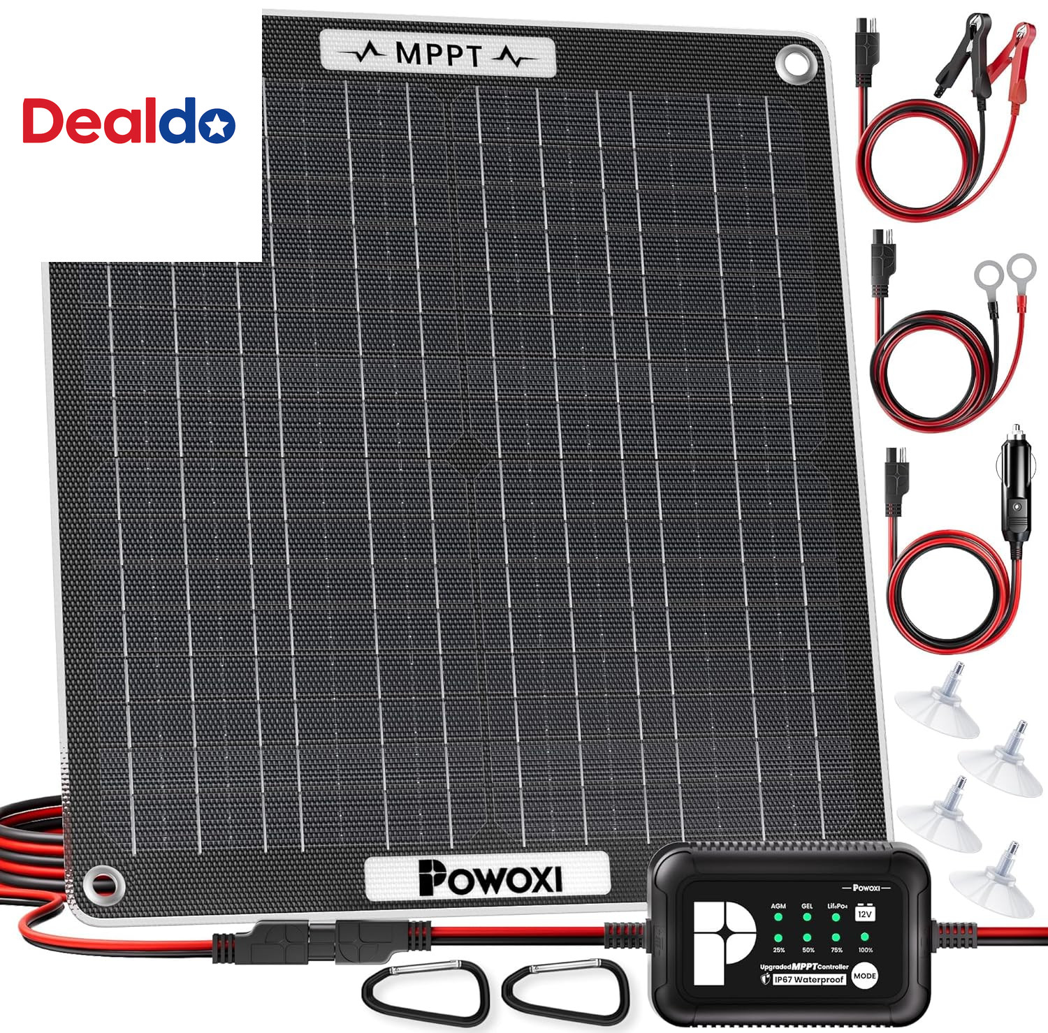 30W Solar Battery Charger: 12V Solar Car Battery Trickle Maintainer – with MPPT