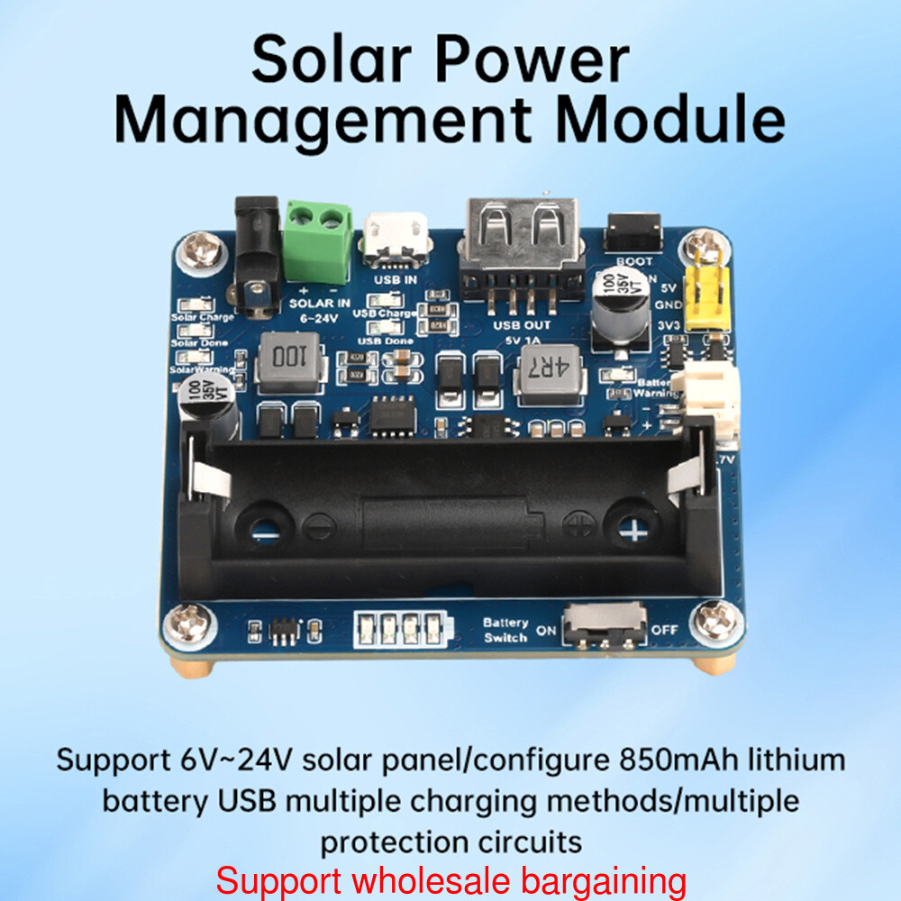 Power Manager Module for 6V~24V Solar Panel Support MPPT USB Battery Charging