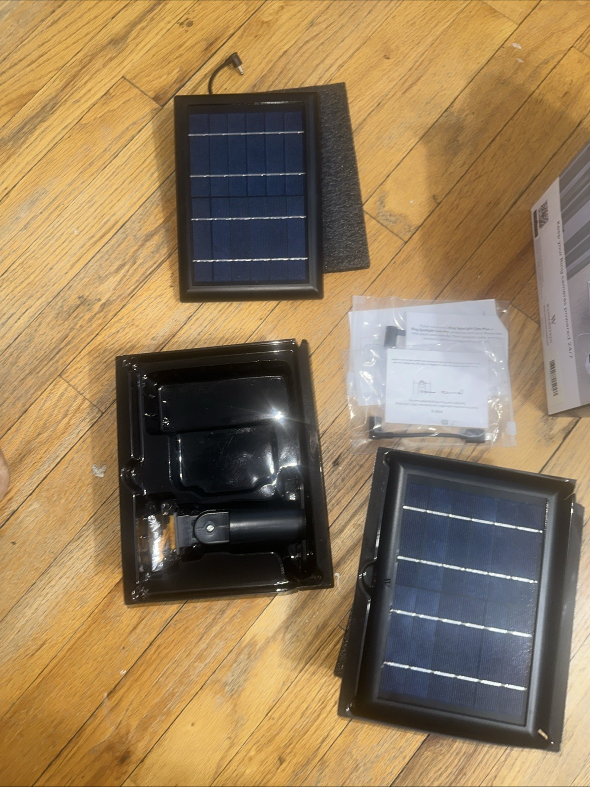 Wasserstein Solar Panel Compatible with Ring Spotlight Cam Battery- Black 2 Pack